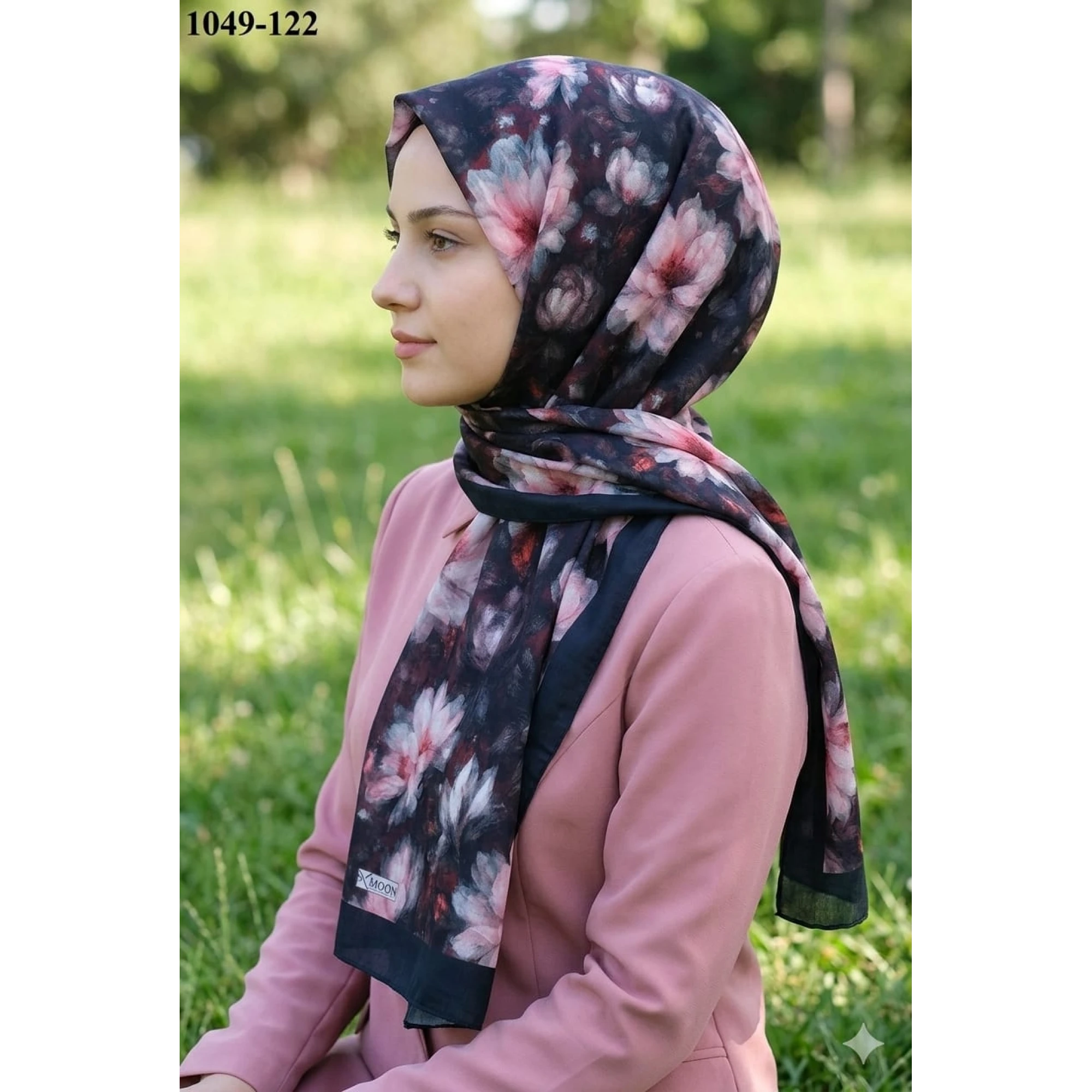 Moon Scarf Soft Pamuk Şal (siyah) 1049-122