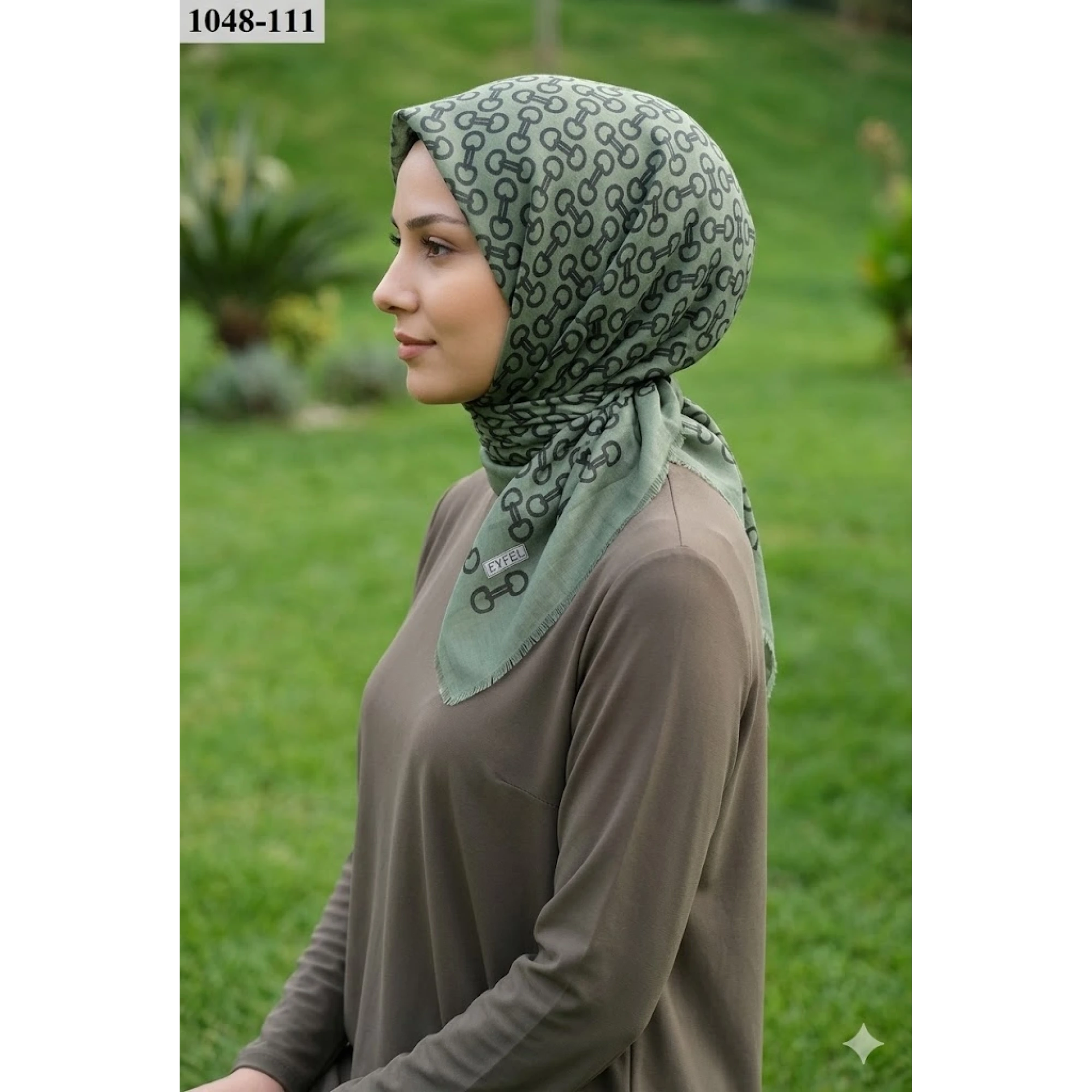 Eyfel Desenli Dimi Pamuk Eşarp 1048-111