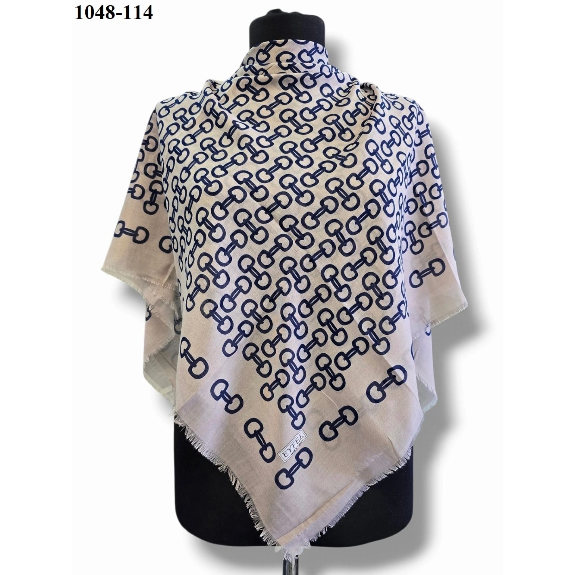 Eyfel Desenli Dimi Pamuk Eşarp 1048-114