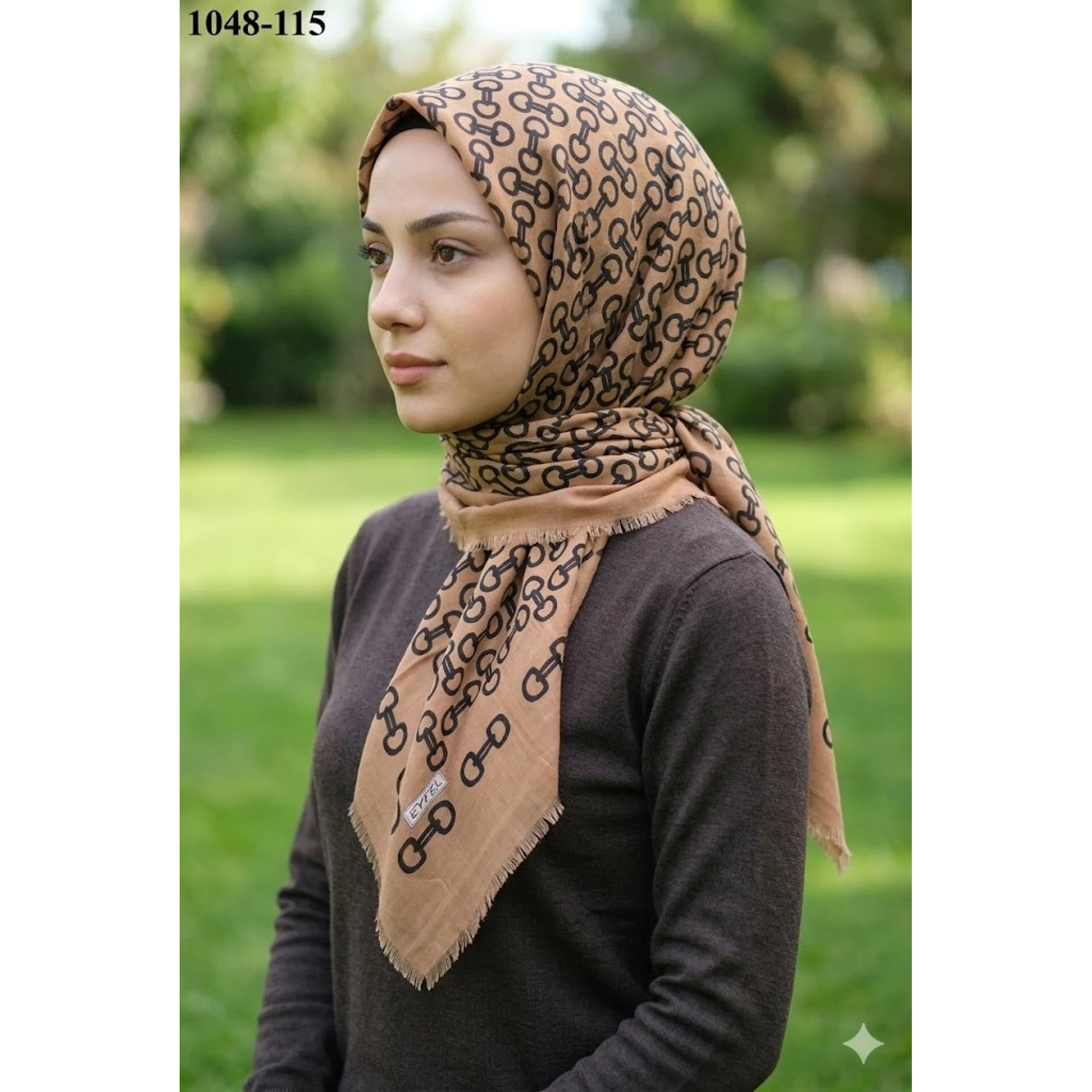 Eyfel Desenli Dimi Pamuk Eşarp 1048-115