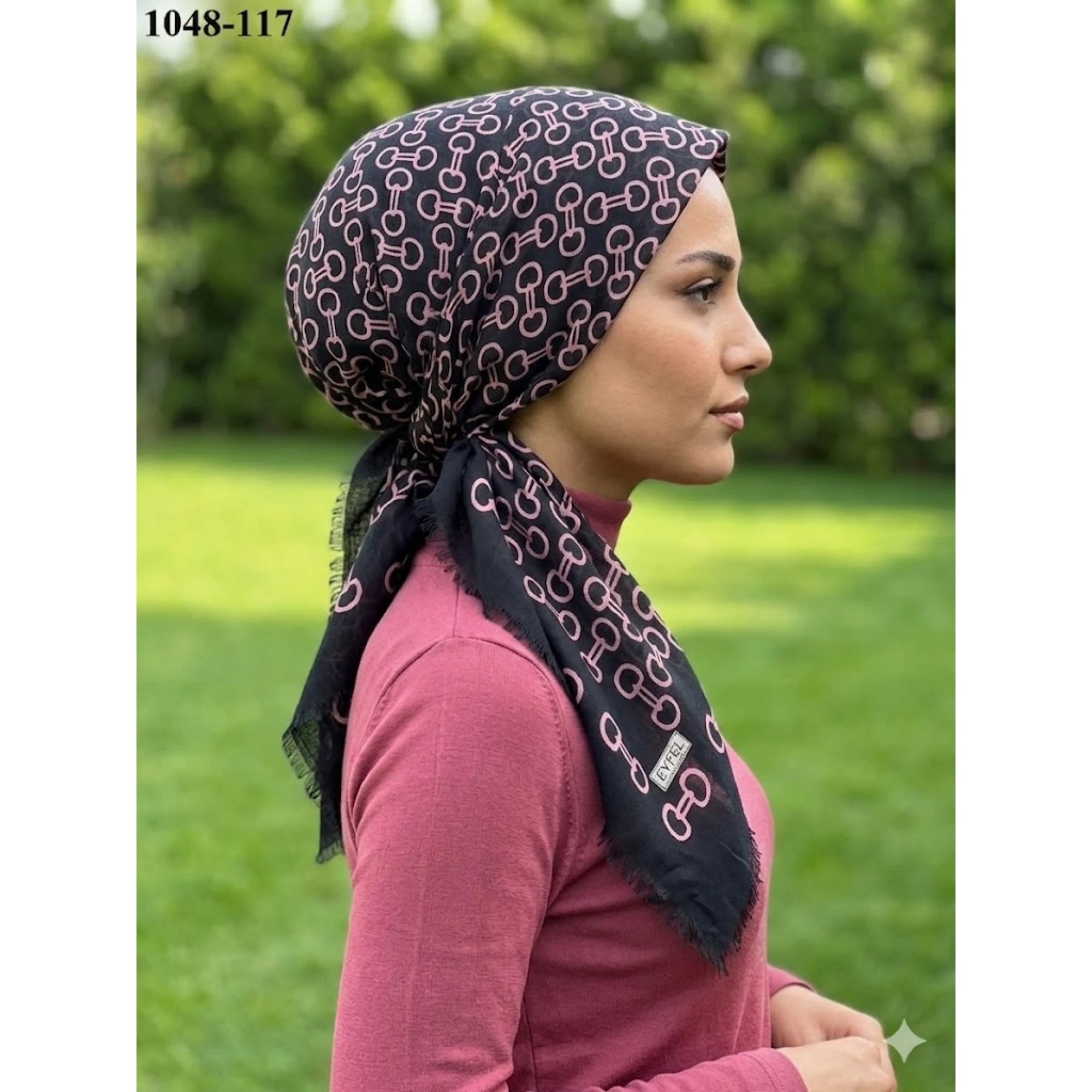 Eyfel Desenli Dimi Pamuk Eşarp 1048-117