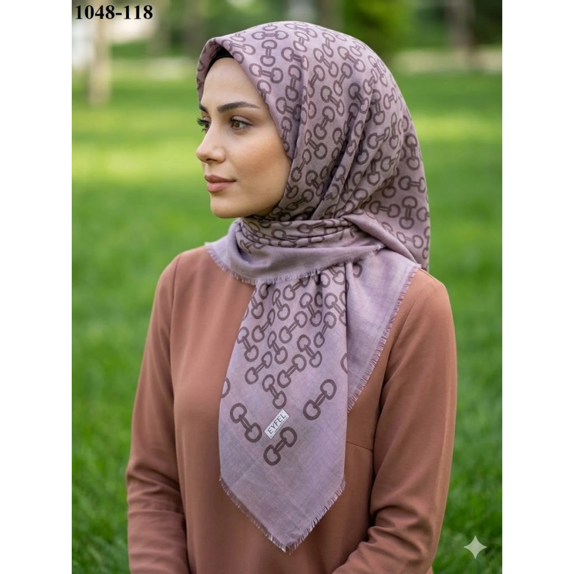 Eyfel Desenli Dimi Pamuk Eşarp 1048-118