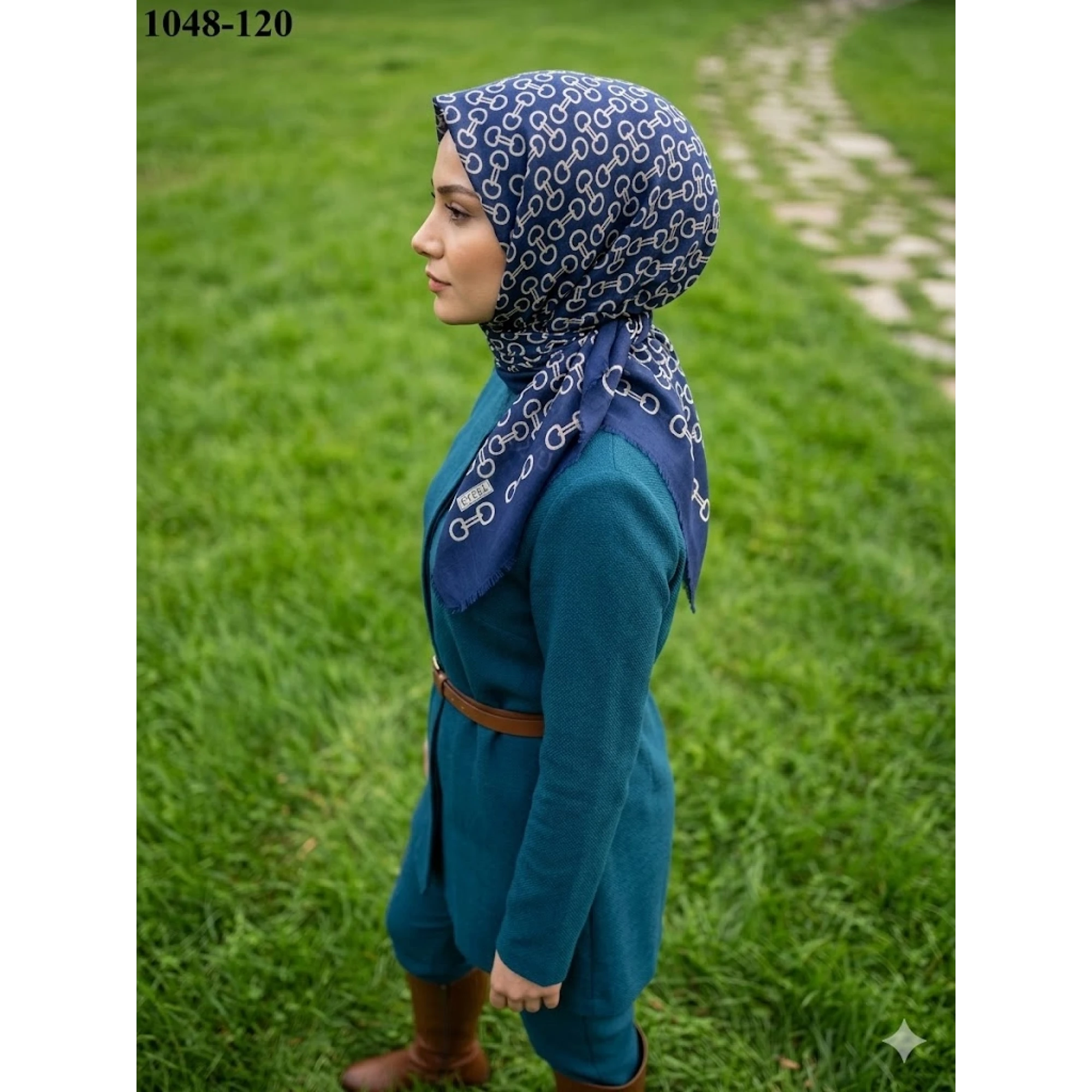 Eyfel Desenli Dimi Pamuk Eşarp 1048-120