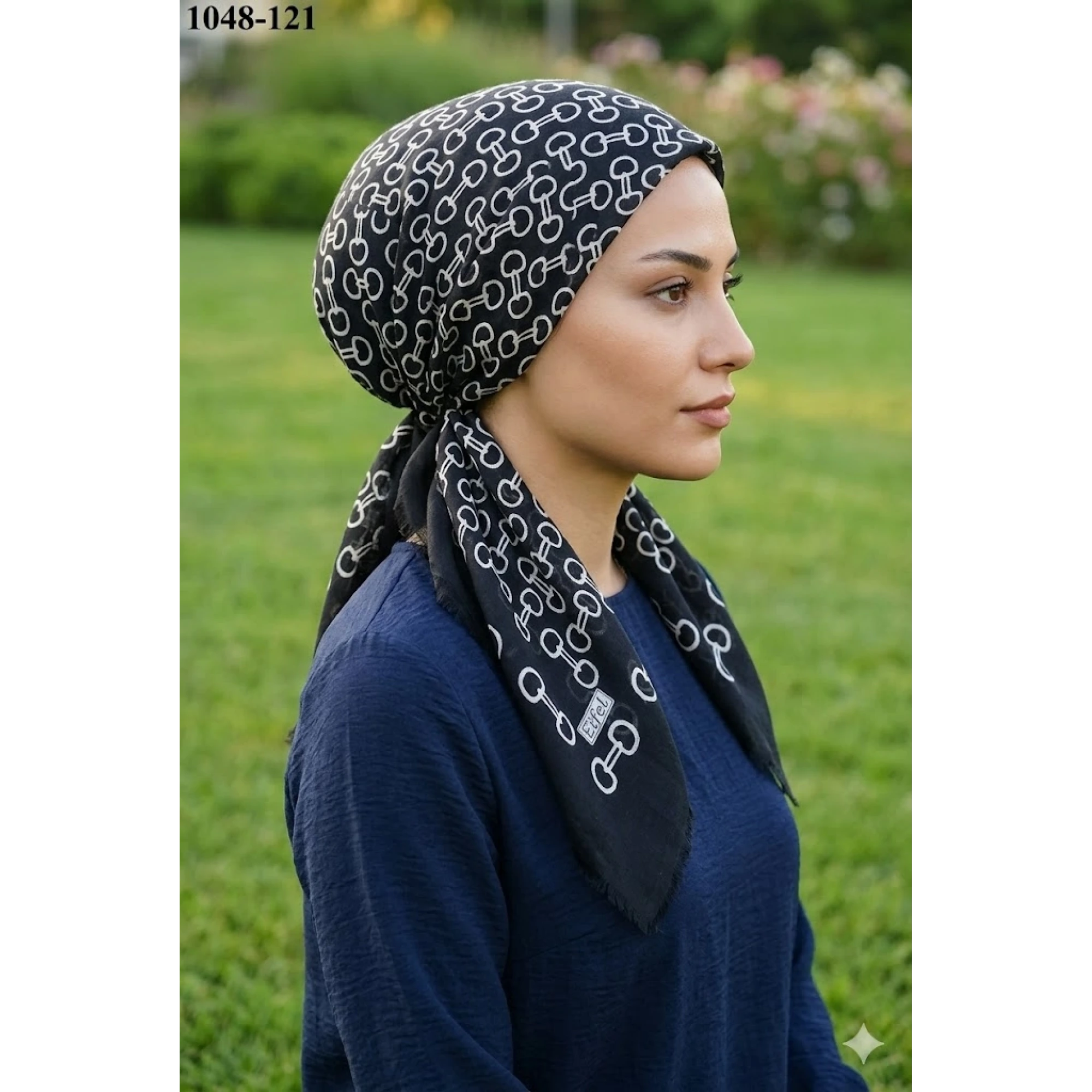 Eyfel Desenli Dimi Pamuk Eşarp 1048-121