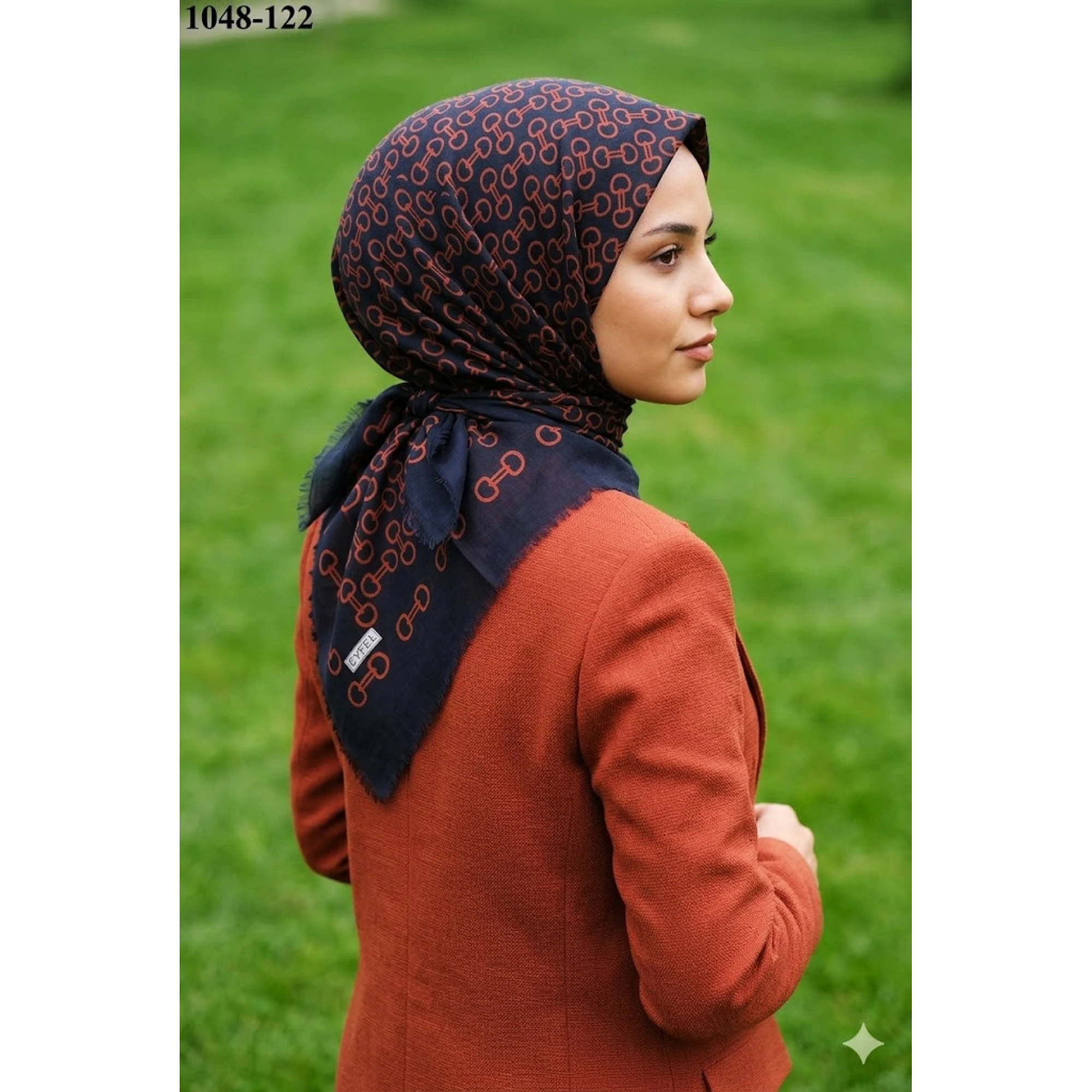 Eyfel Desenli Dimi Pamuk Eşarp 1048-122