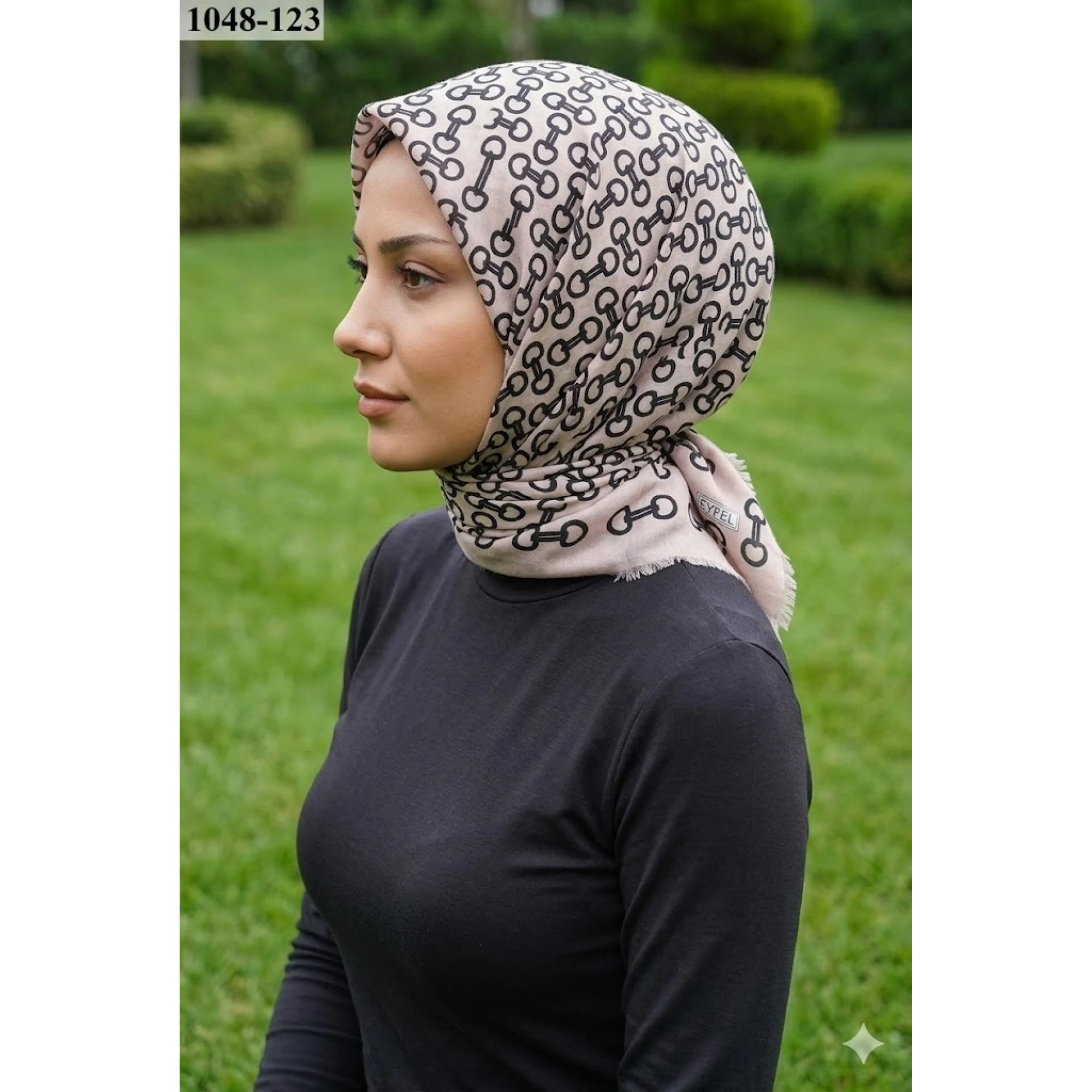 Eyfel Desenli Dimi Pamuk Eşarp 1048-123