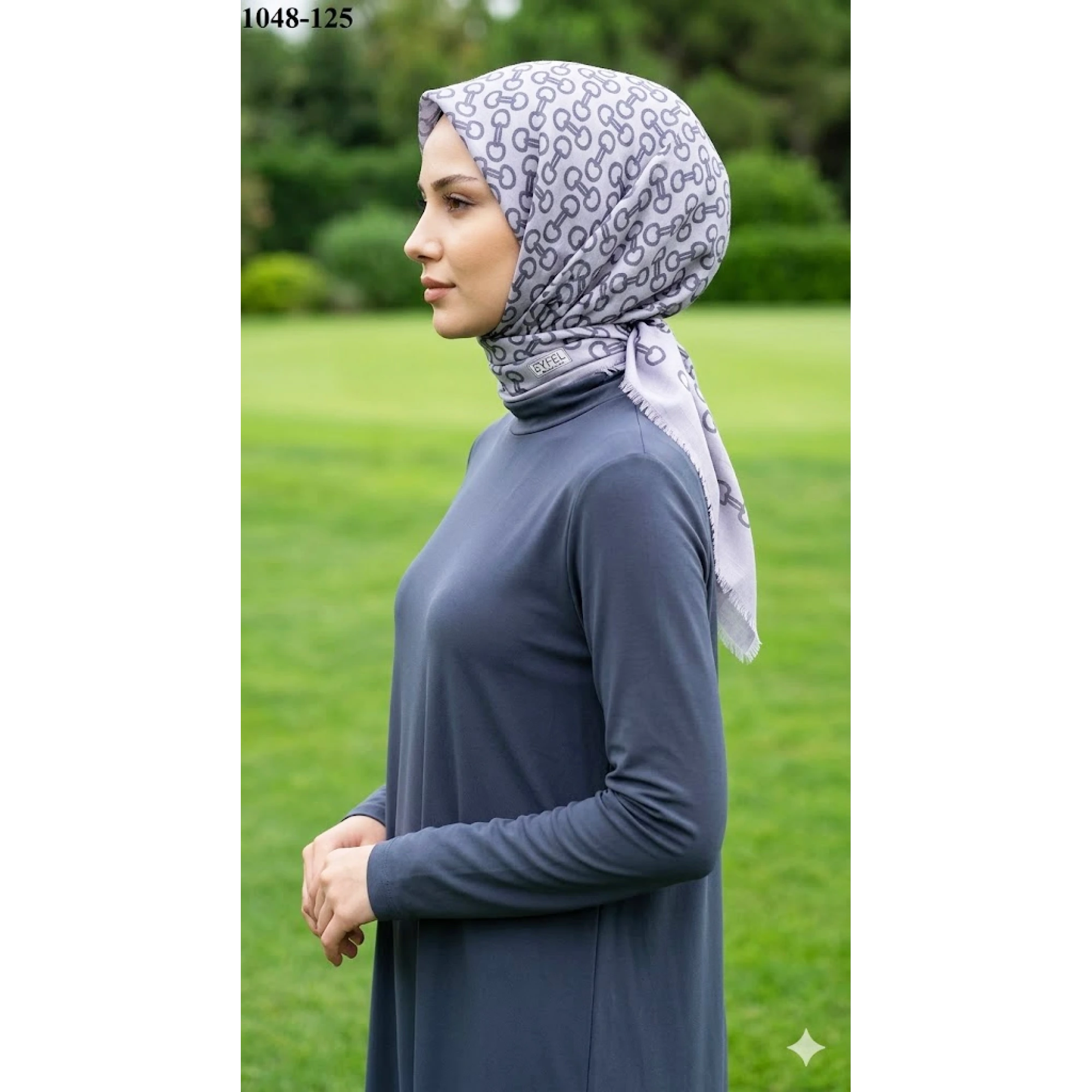 Eyfel Desenli Dimi Pamuk Eşarp 1048-125