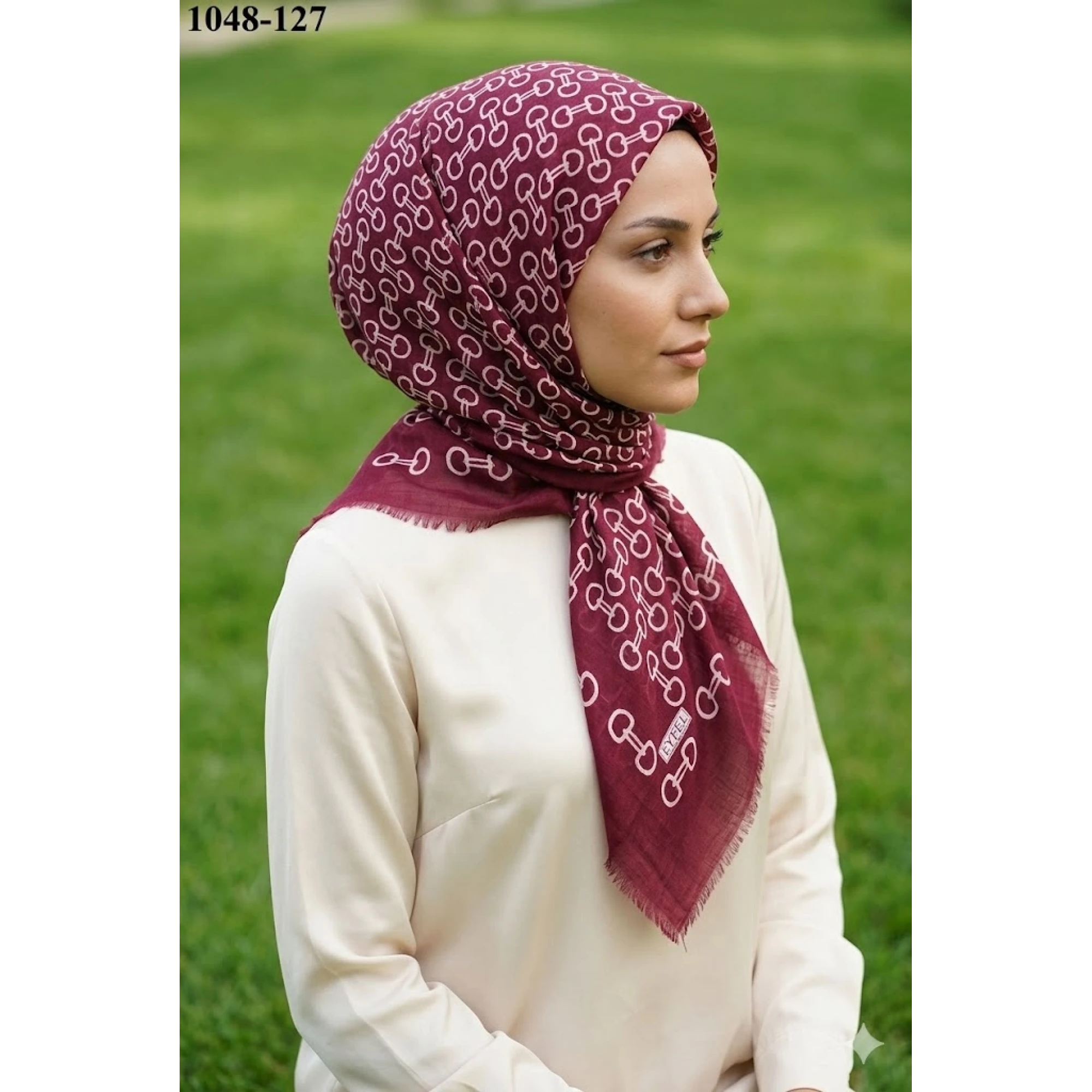 Eyfel Desenli Dimi Pamuk Eşarp 1048-127