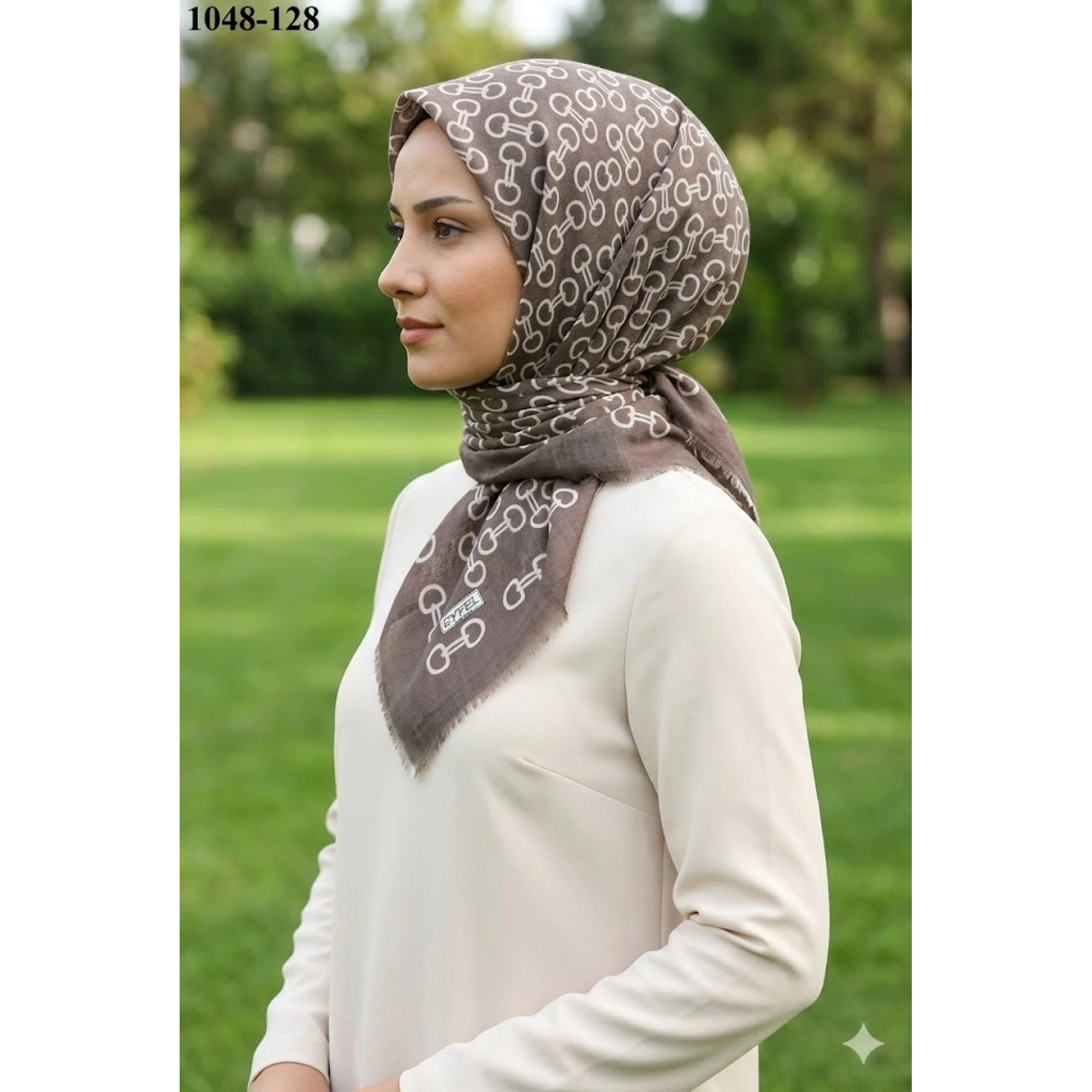 Eyfel Desenli Dimi Pamuk Eşarp 1048-128