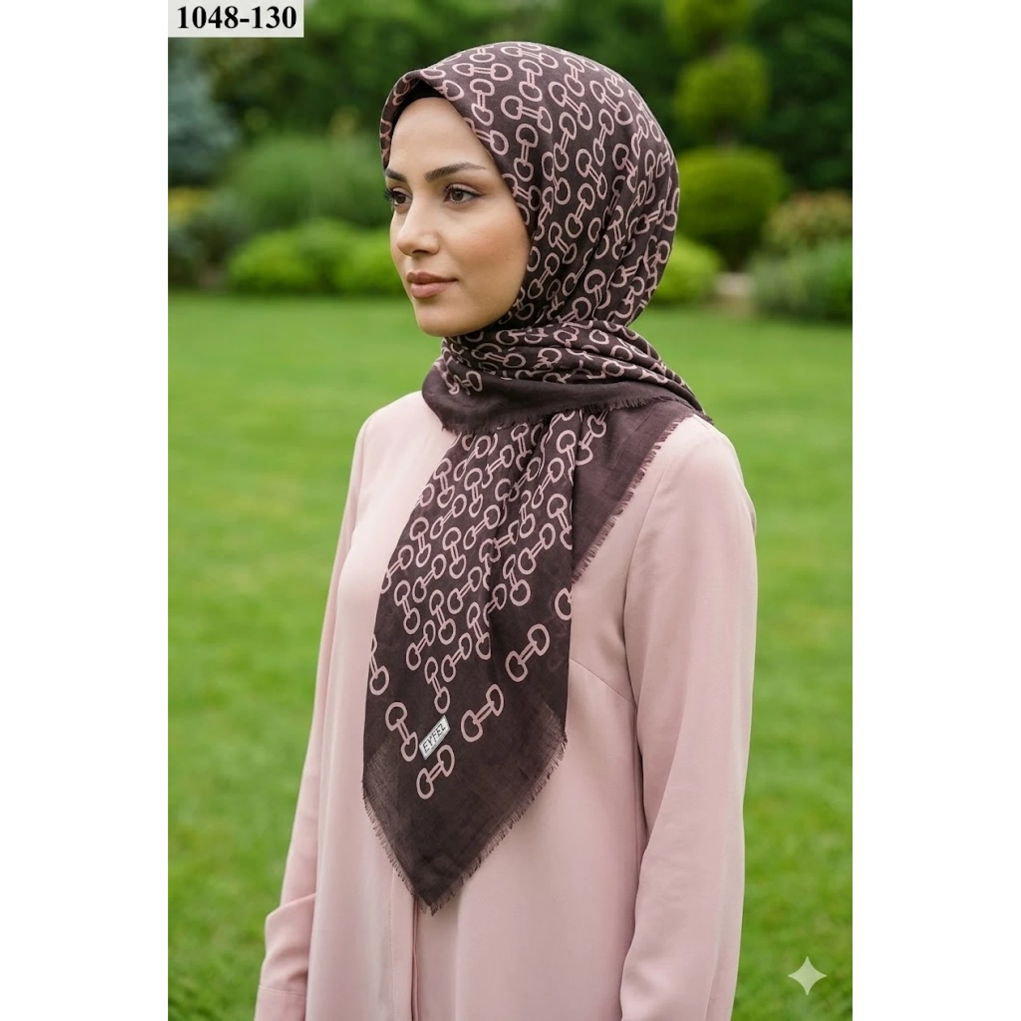 Eyfel Desenli Dimi Pamuk Eşarp 1048-130