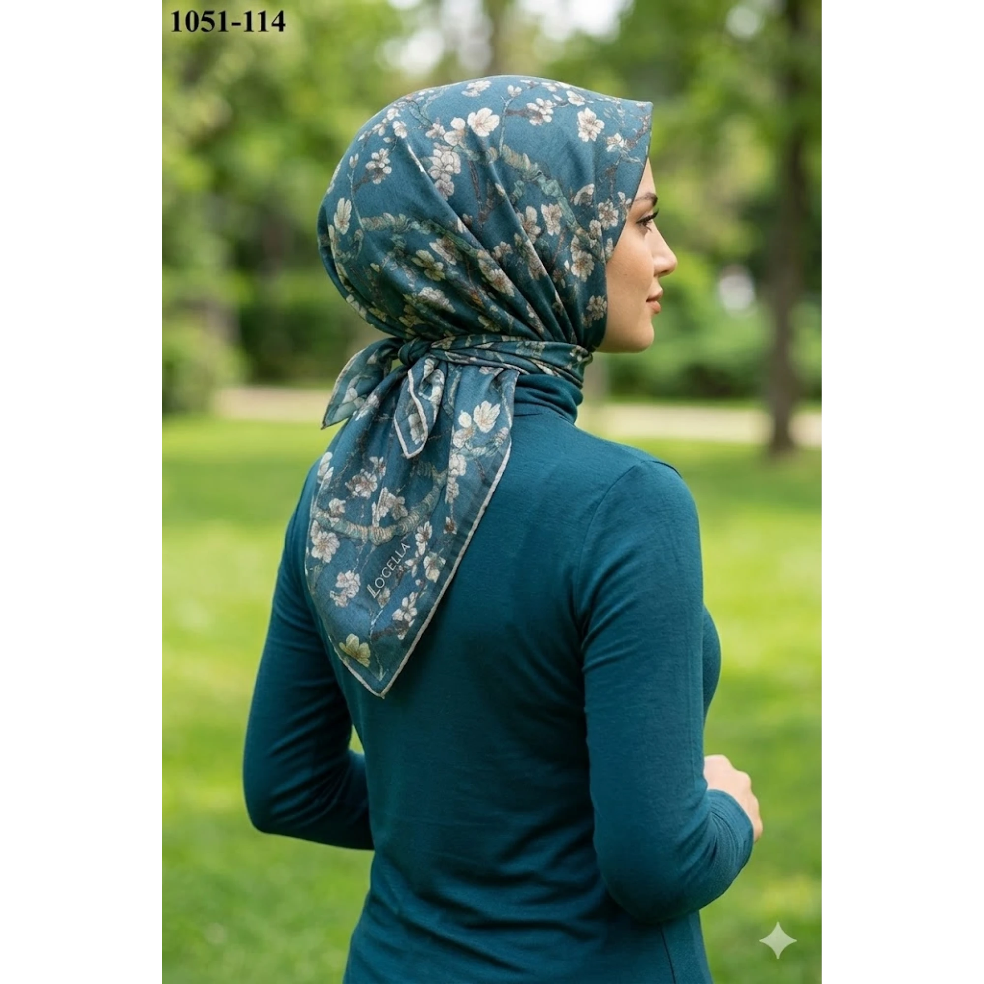 Locella Soft Pamuk Eşarp (Petrol) 1051-114