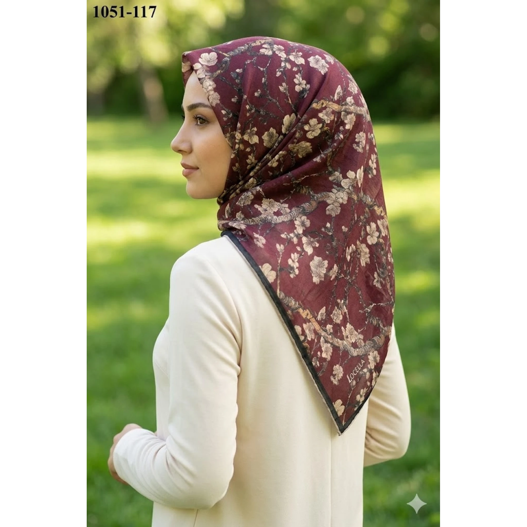 Locella Soft Pamuk Eşarp (Bordo) 1051-117