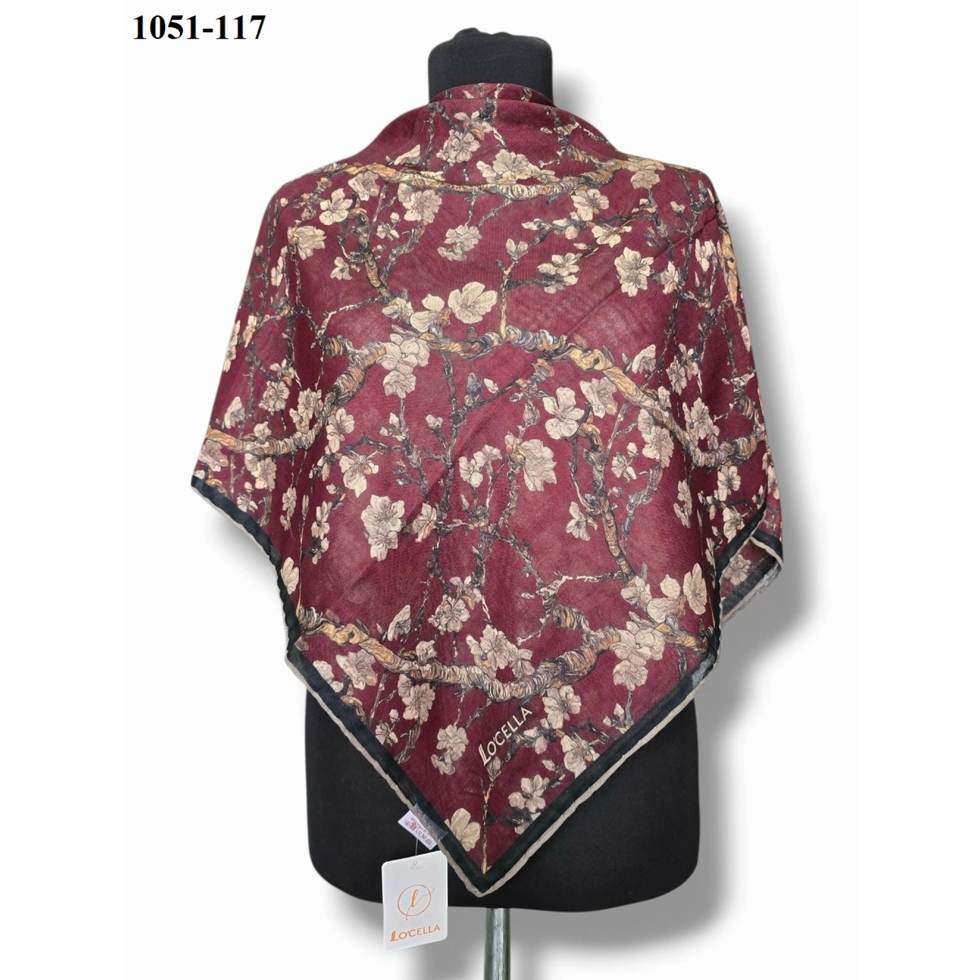 Locella Soft Pamuk Eşarp (Bordo) 1051-117