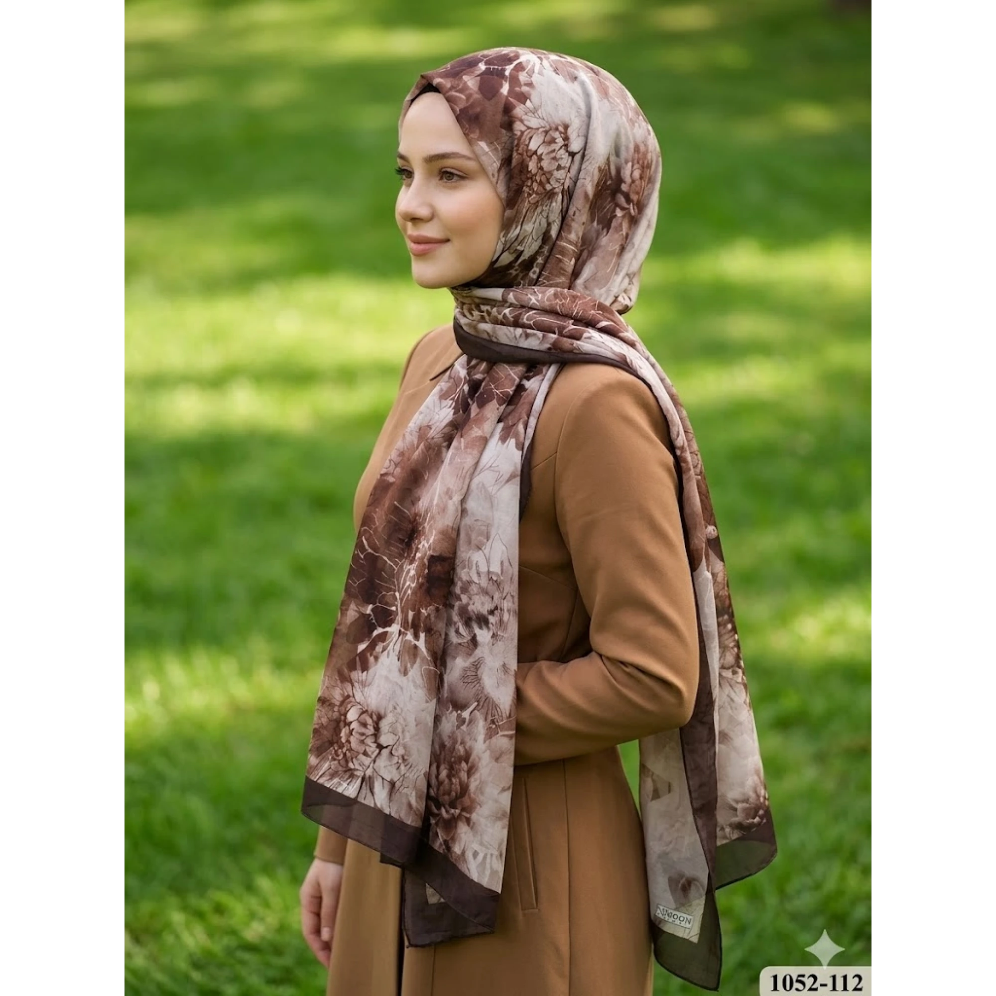 Moon Scarf Bambu Pamuk Şal (Kahve) 1052-112