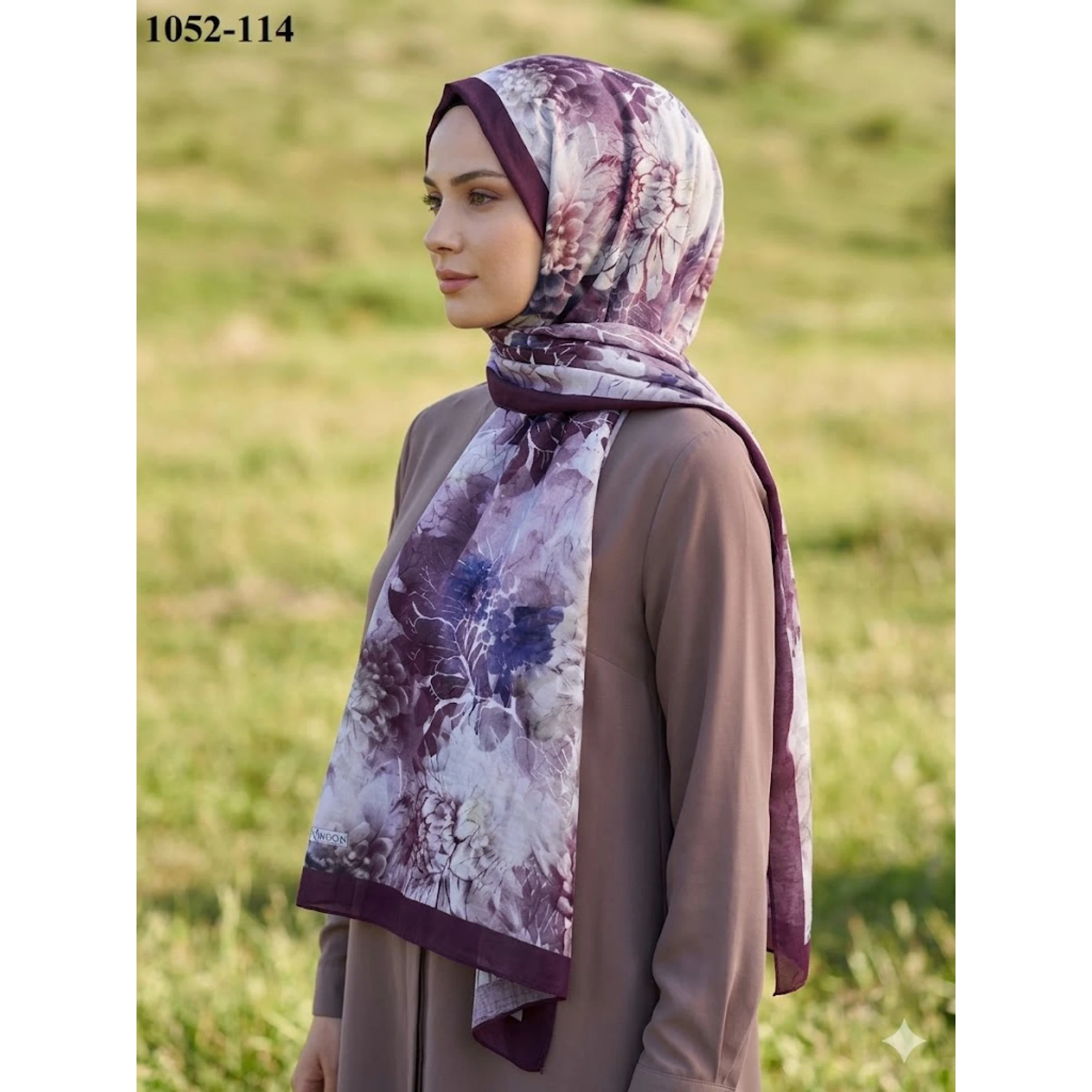 Moon Scarf Bambu Pamuk Şal (Mürdüm) 1052-114