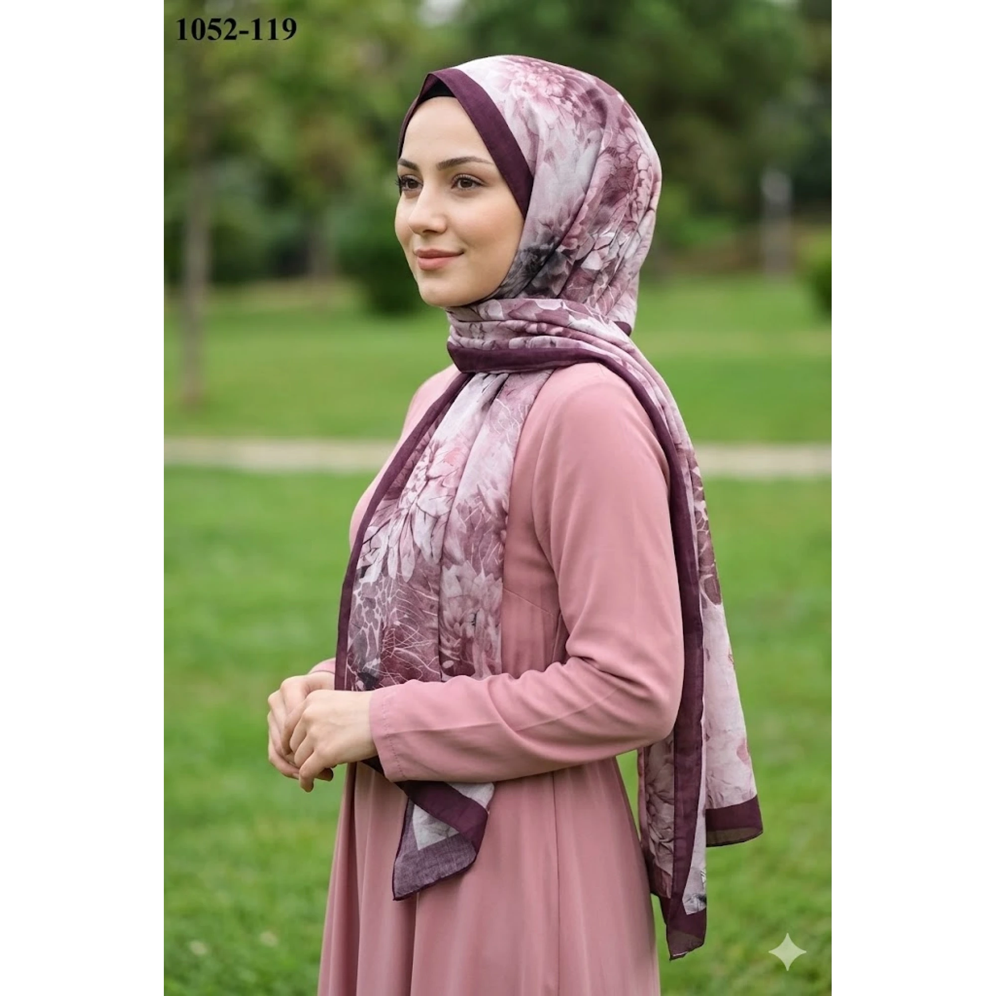 Moon Scarf Bambu Pamuk Şal (Mürdüm) 1052-119