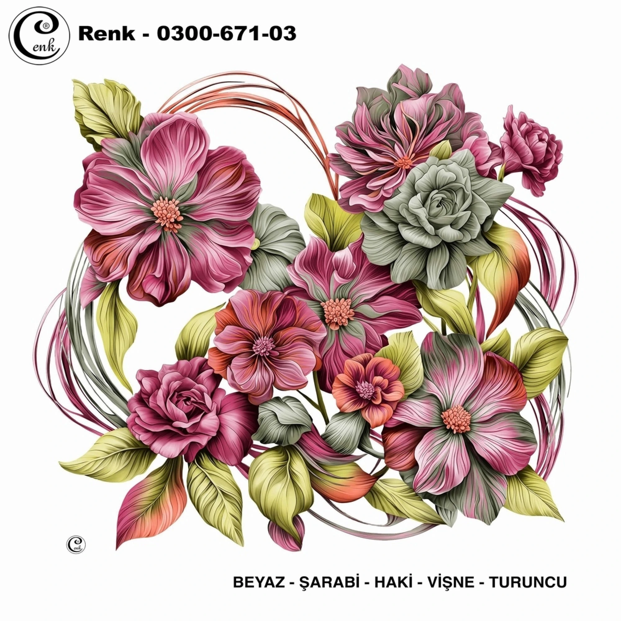 Cenk Desenli Oyalık Yazma 671-03