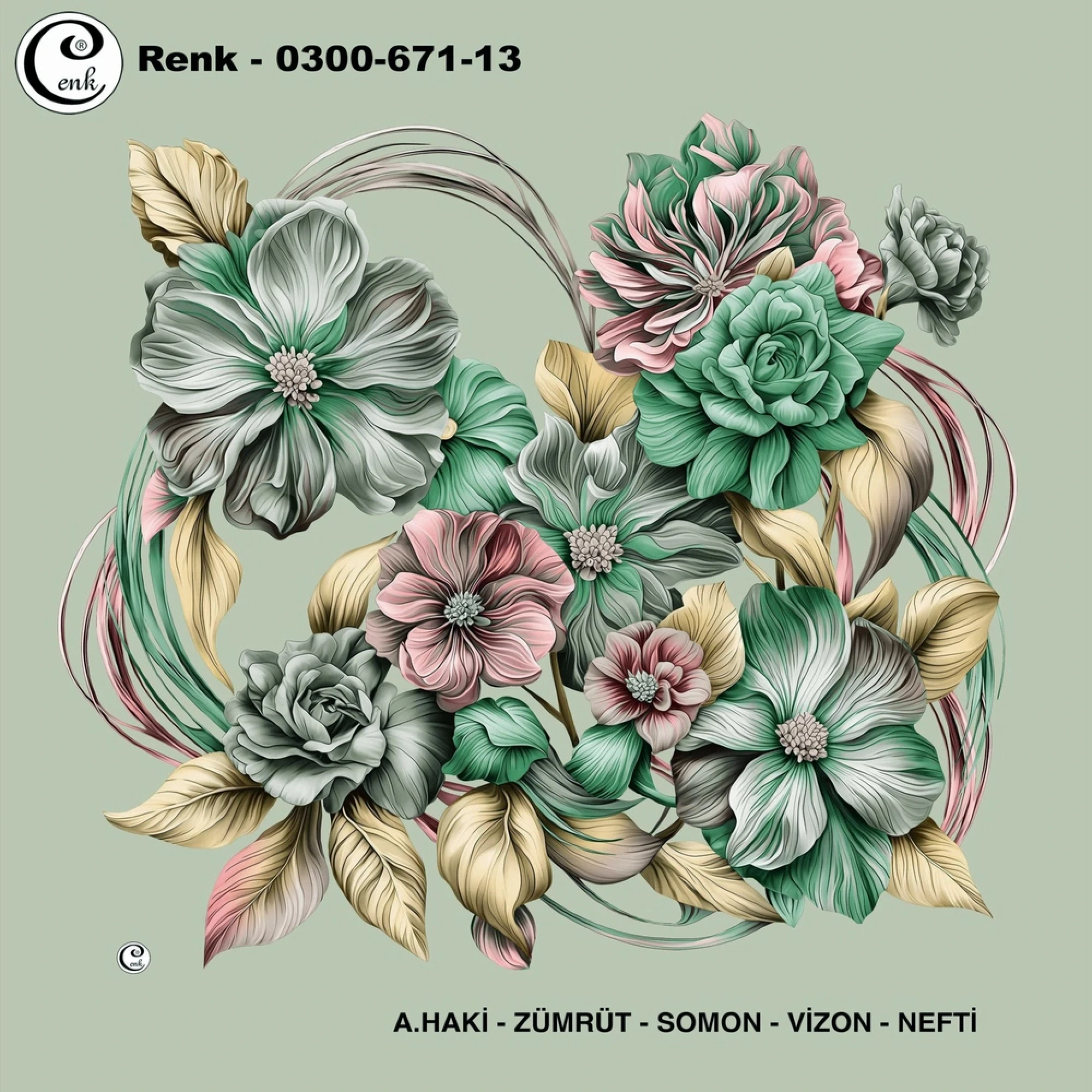 Cenk Desenli Oyalık Yazma 671-13