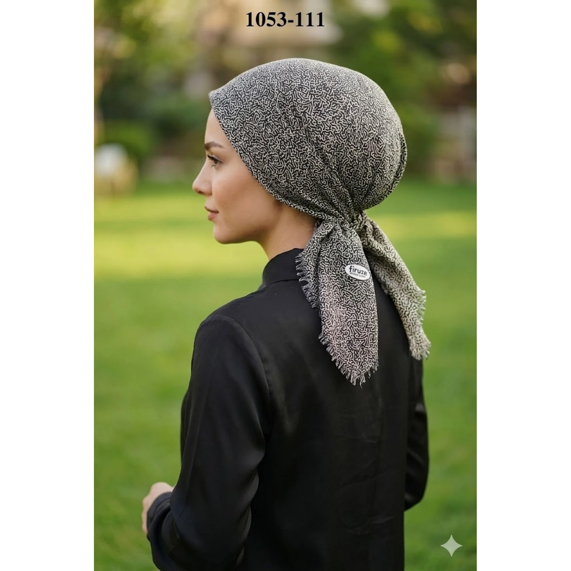 Firuze Desenli Dimi Pamuk Eşarp 1053-111