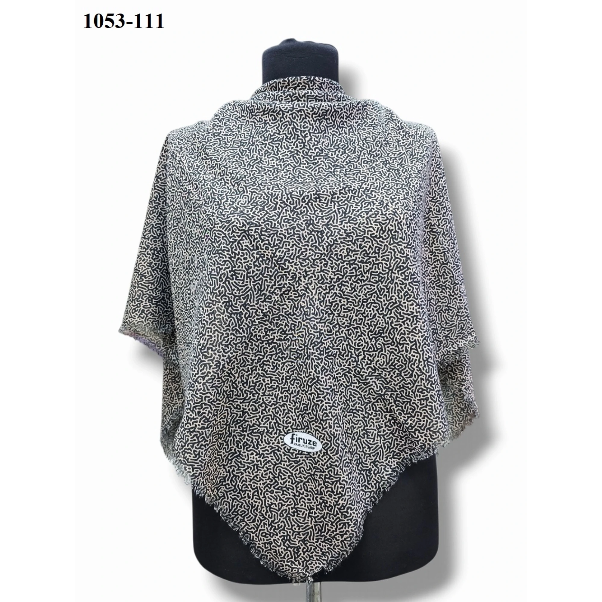 Firuze Desenli Dimi Pamuk Eşarp 1053-111