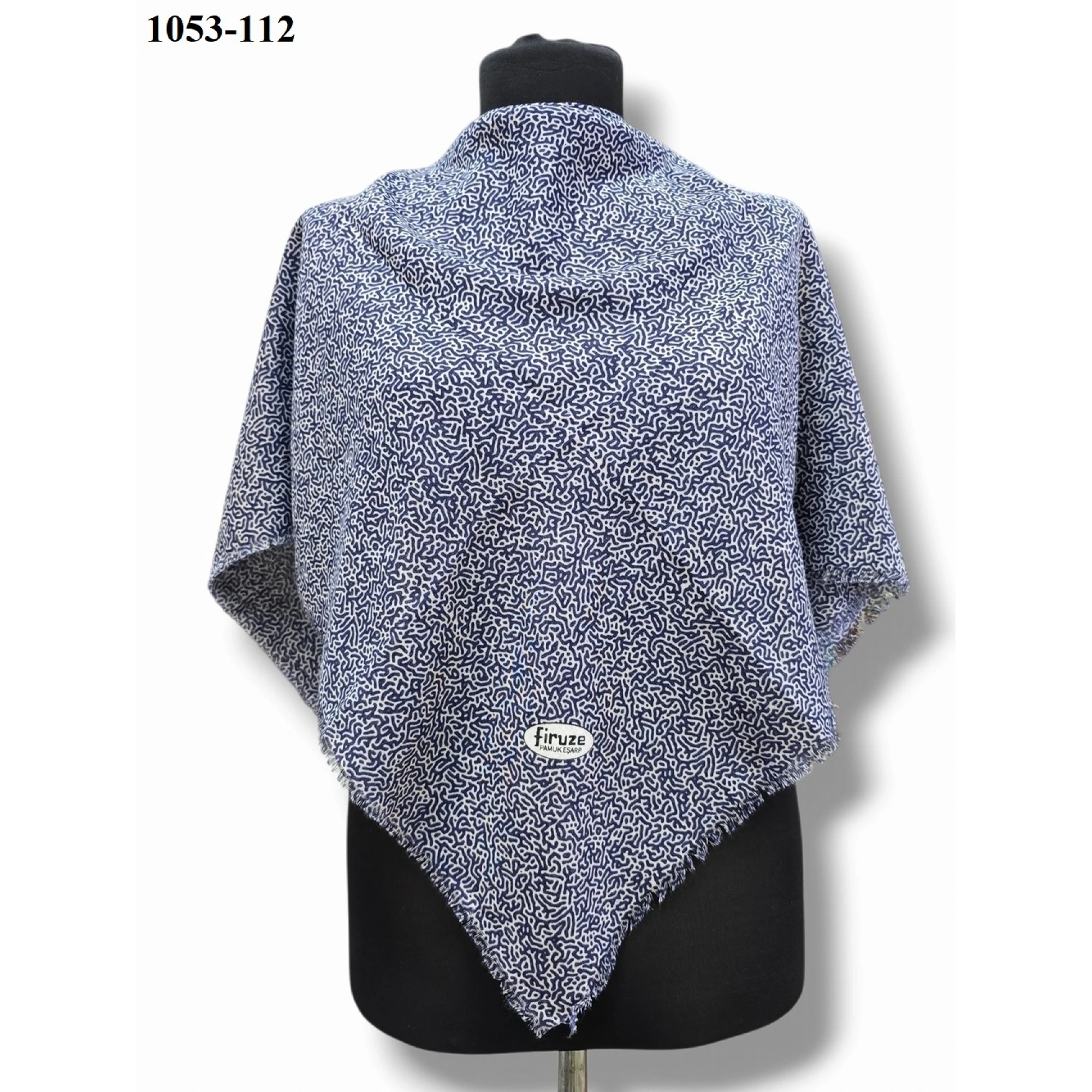Firuze Desenli Dimi Pamuk Eşarp 1053-112