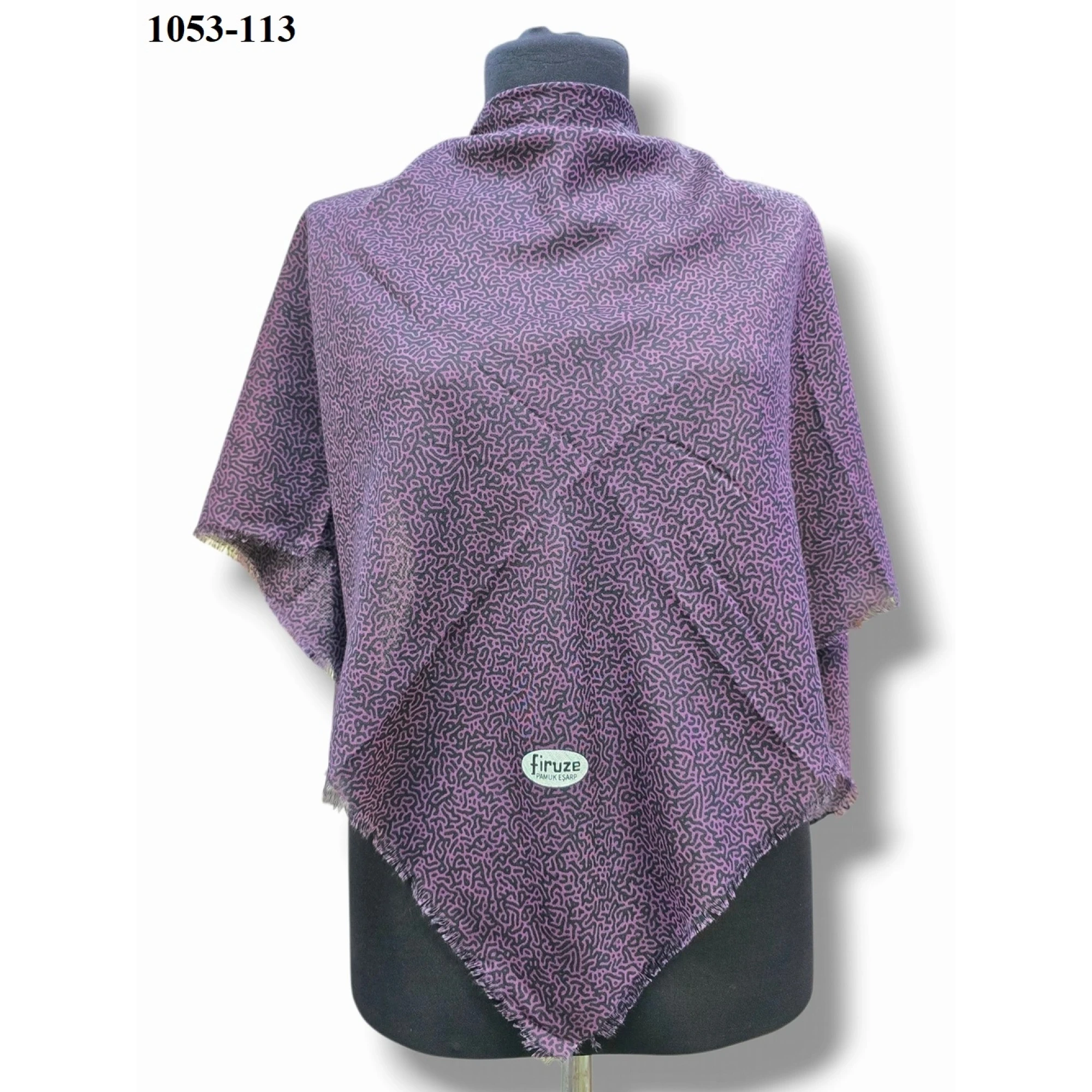 Firuze Desenli Dimi Pamuk Eşarp 1053-113