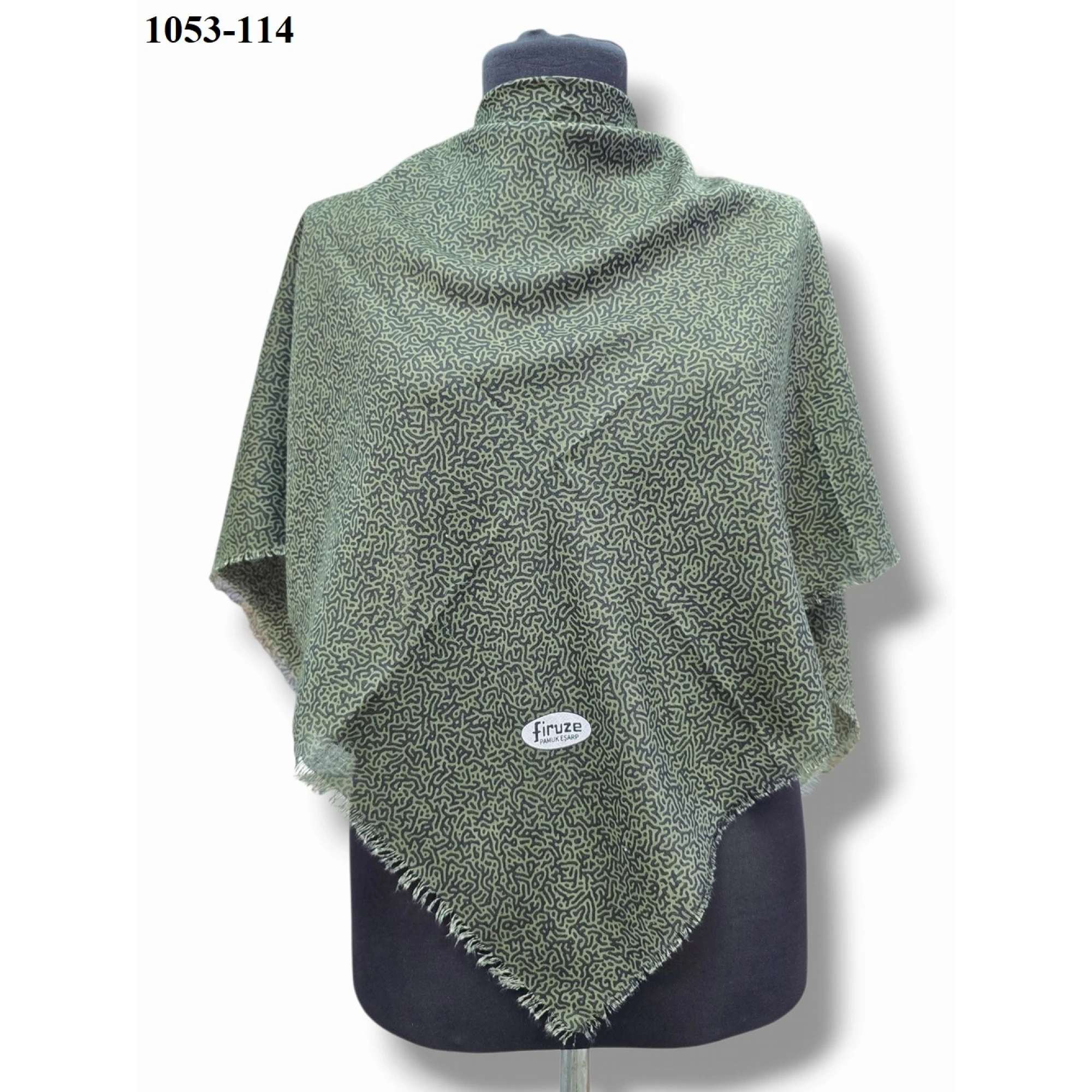 Firuze Desenli Dimi Pamuk Eşarp 1053-114