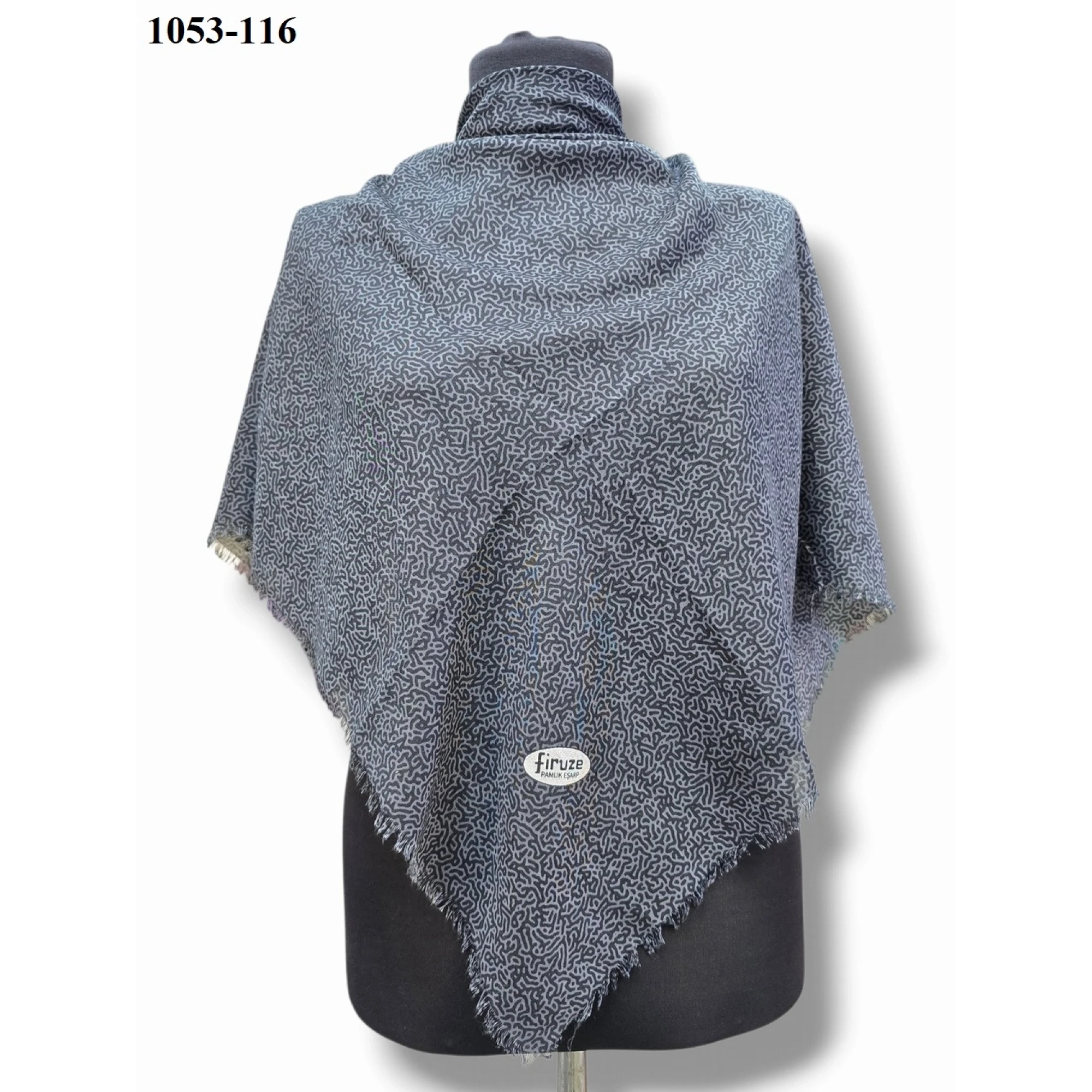 Firuze Desenli Dimi Pamuk Eşarp 1053-116