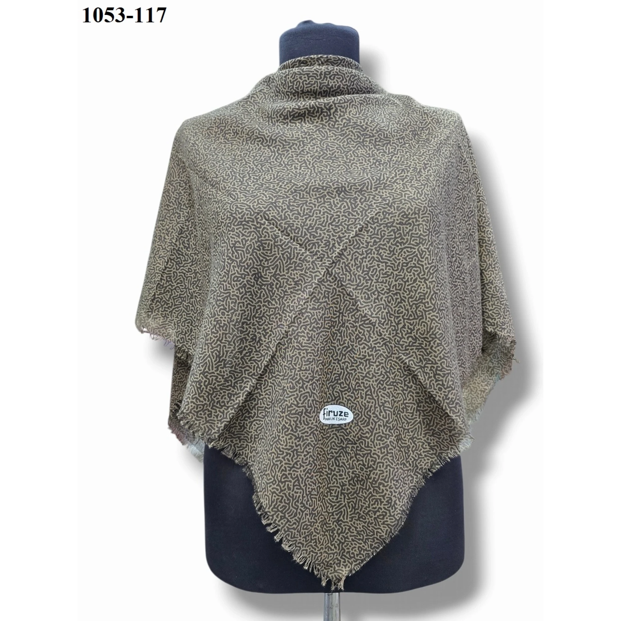 Firuze Desenli Dimi Pamuk Eşarp 1053-117