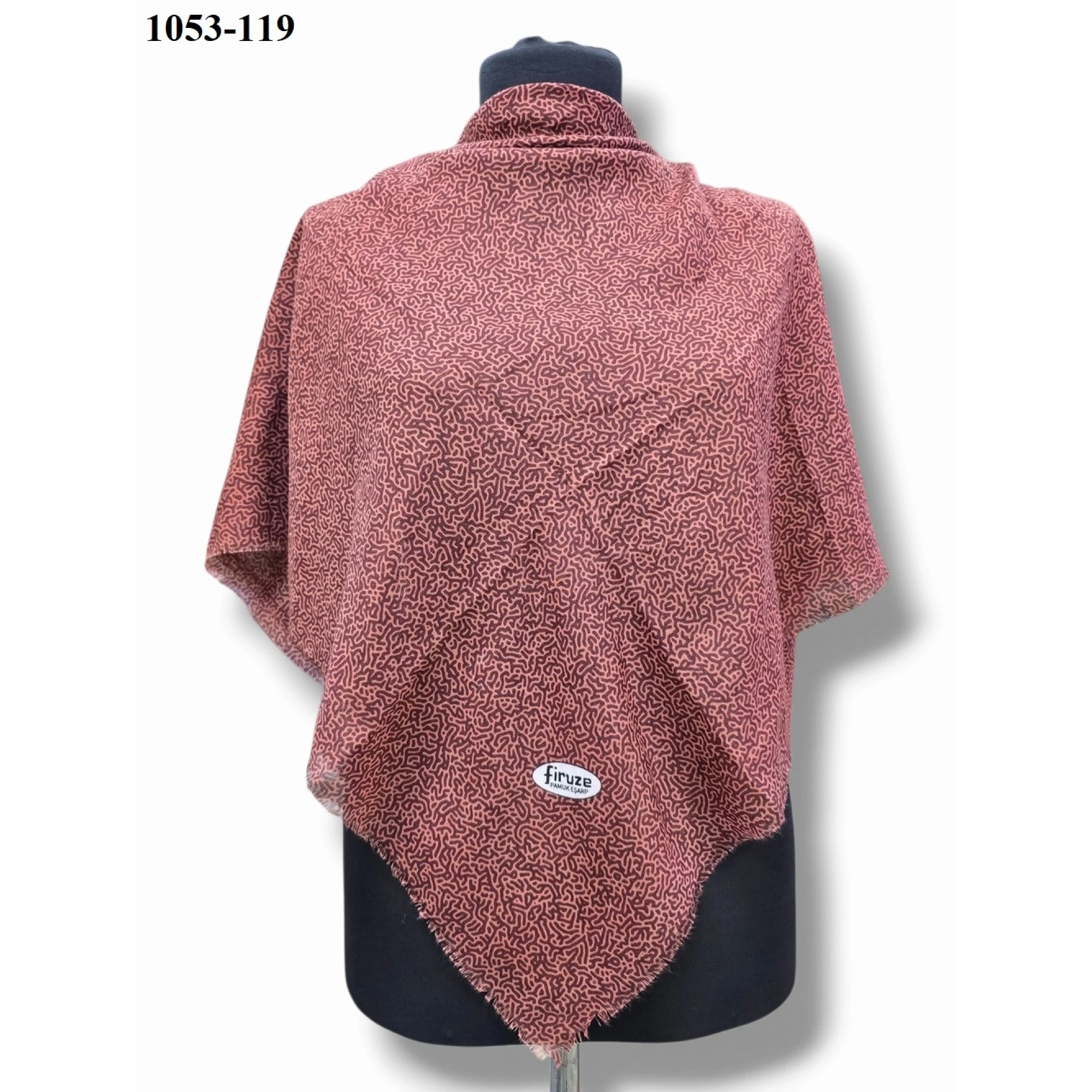 Firuze Desenli Dimi Pamuk Eşarp 1053-119