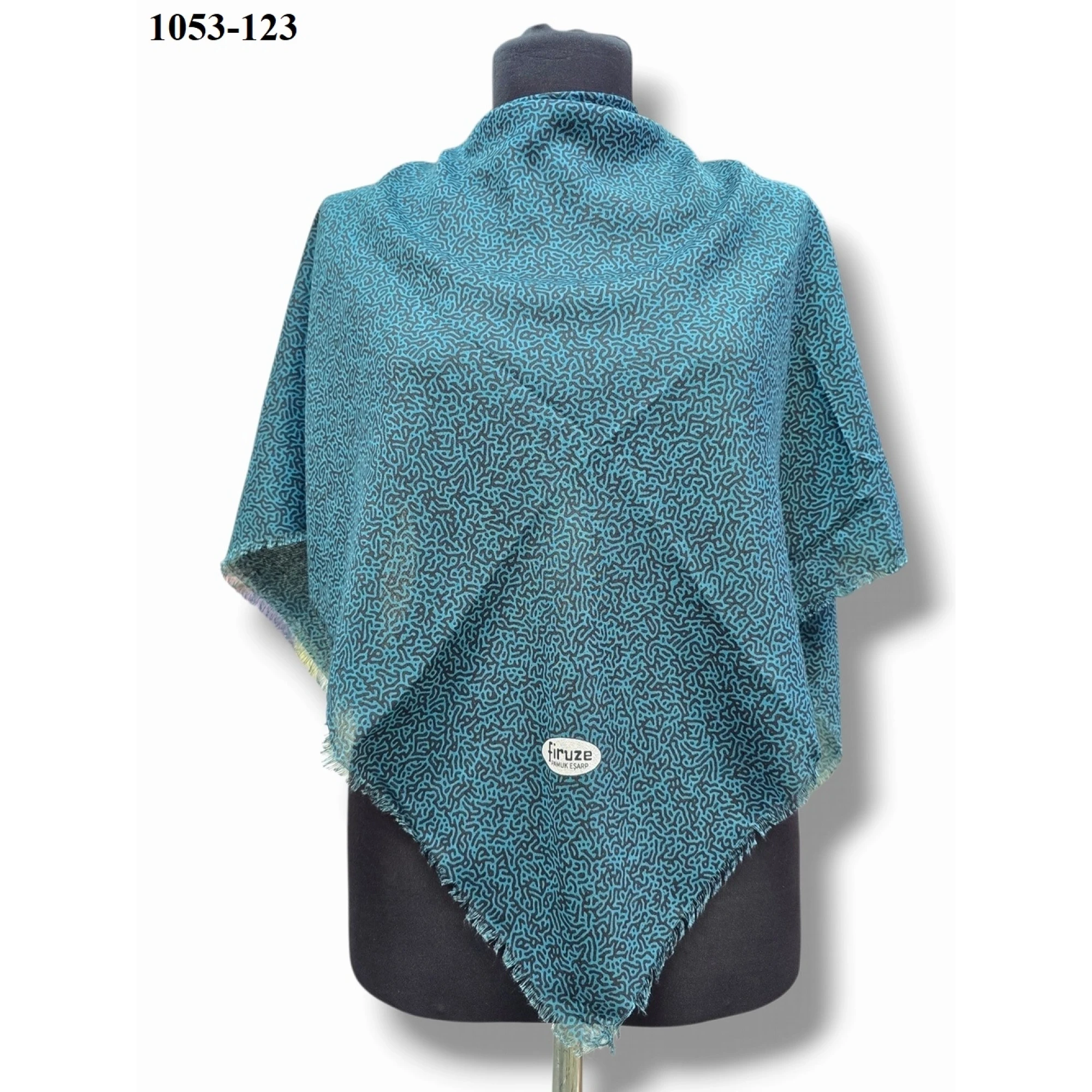 Firuze Desenli Dimi Pamuk Eşarp 1053-123