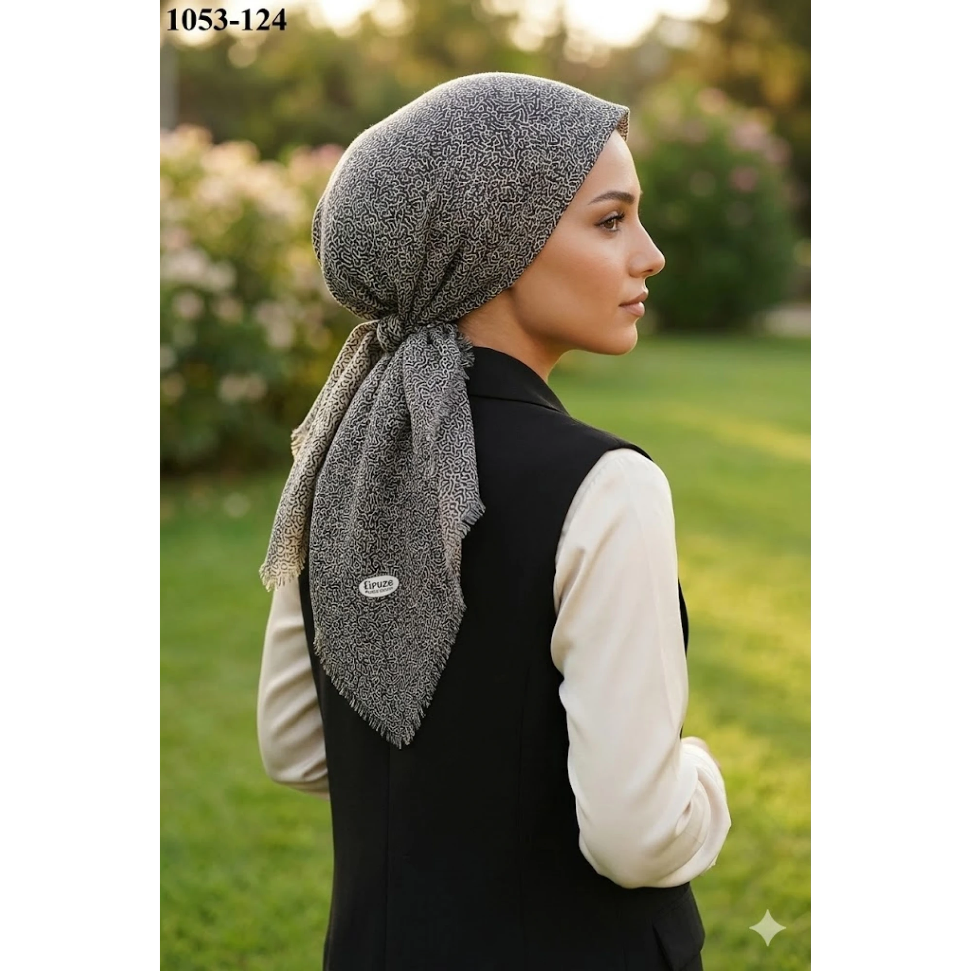 Firuze Desenli Dimi Pamuk Eşarp 1053-124