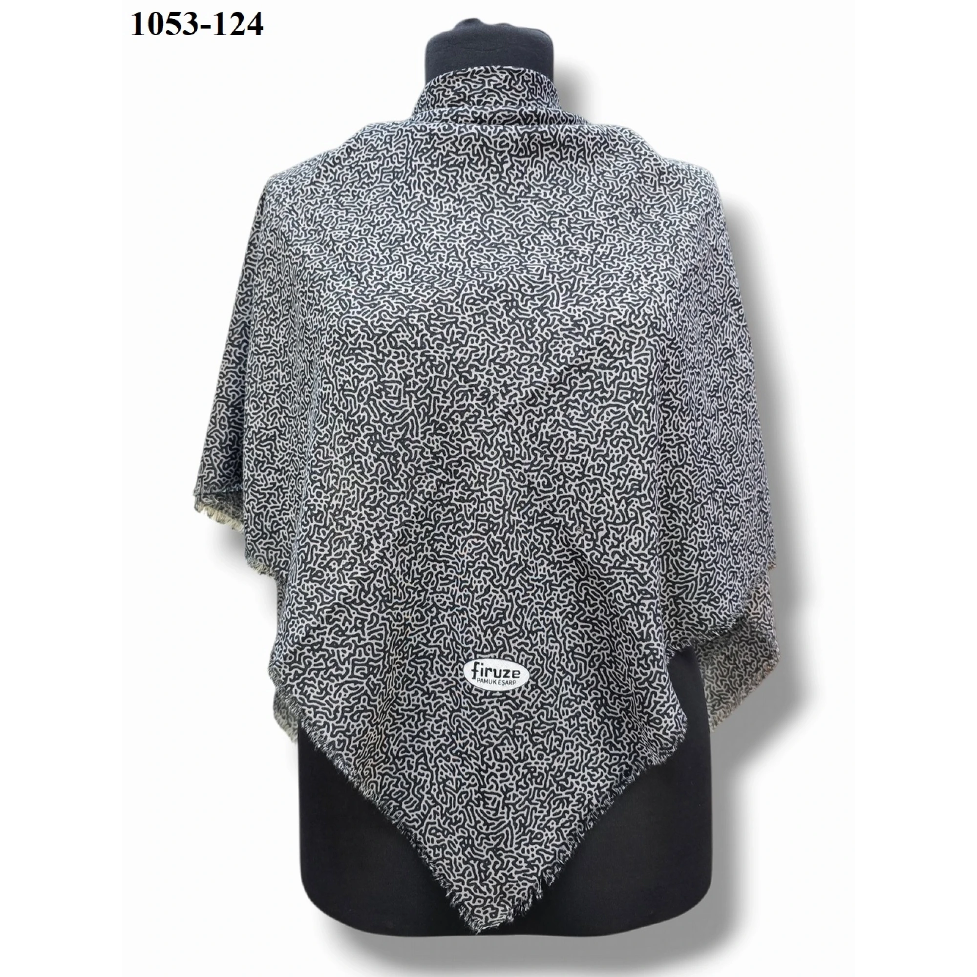 Firuze Desenli Dimi Pamuk Eşarp 1053-124