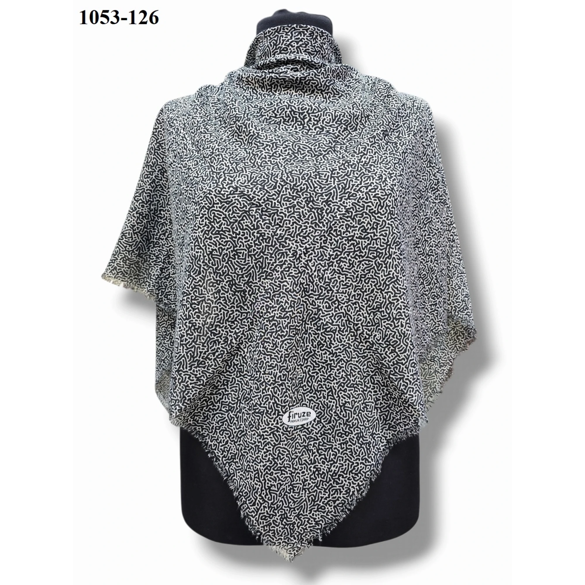 Firuze Desenli Dimi Pamuk Eşarp 1053-126