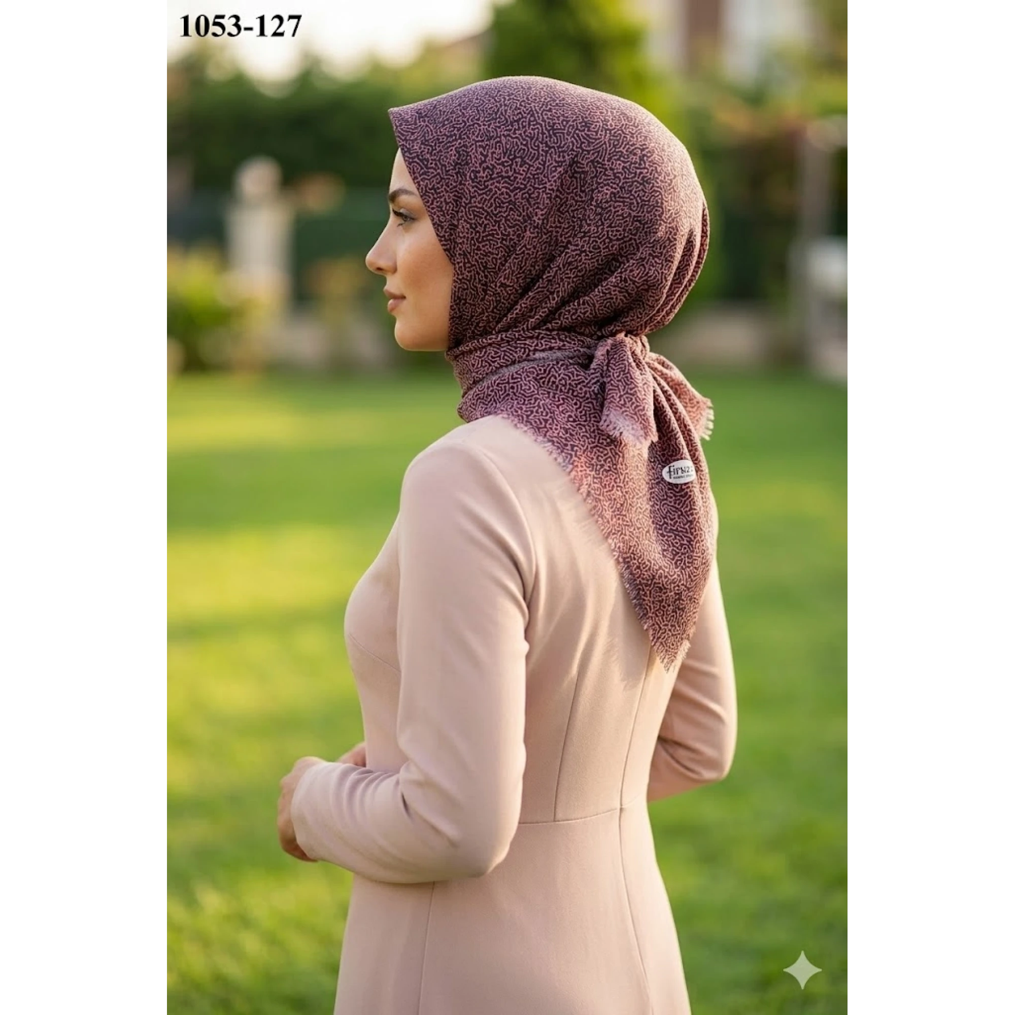 Firuze Desenli Dimi Pamuk Eşarp 1053-127