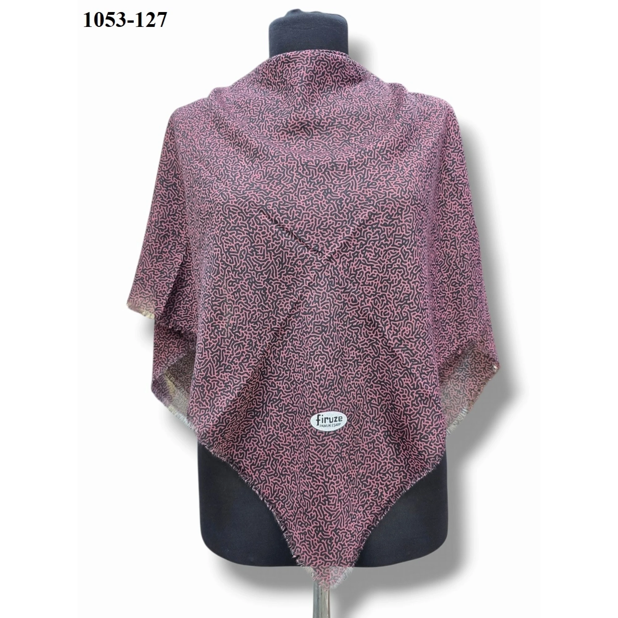 Firuze Desenli Dimi Pamuk Eşarp 1053-127