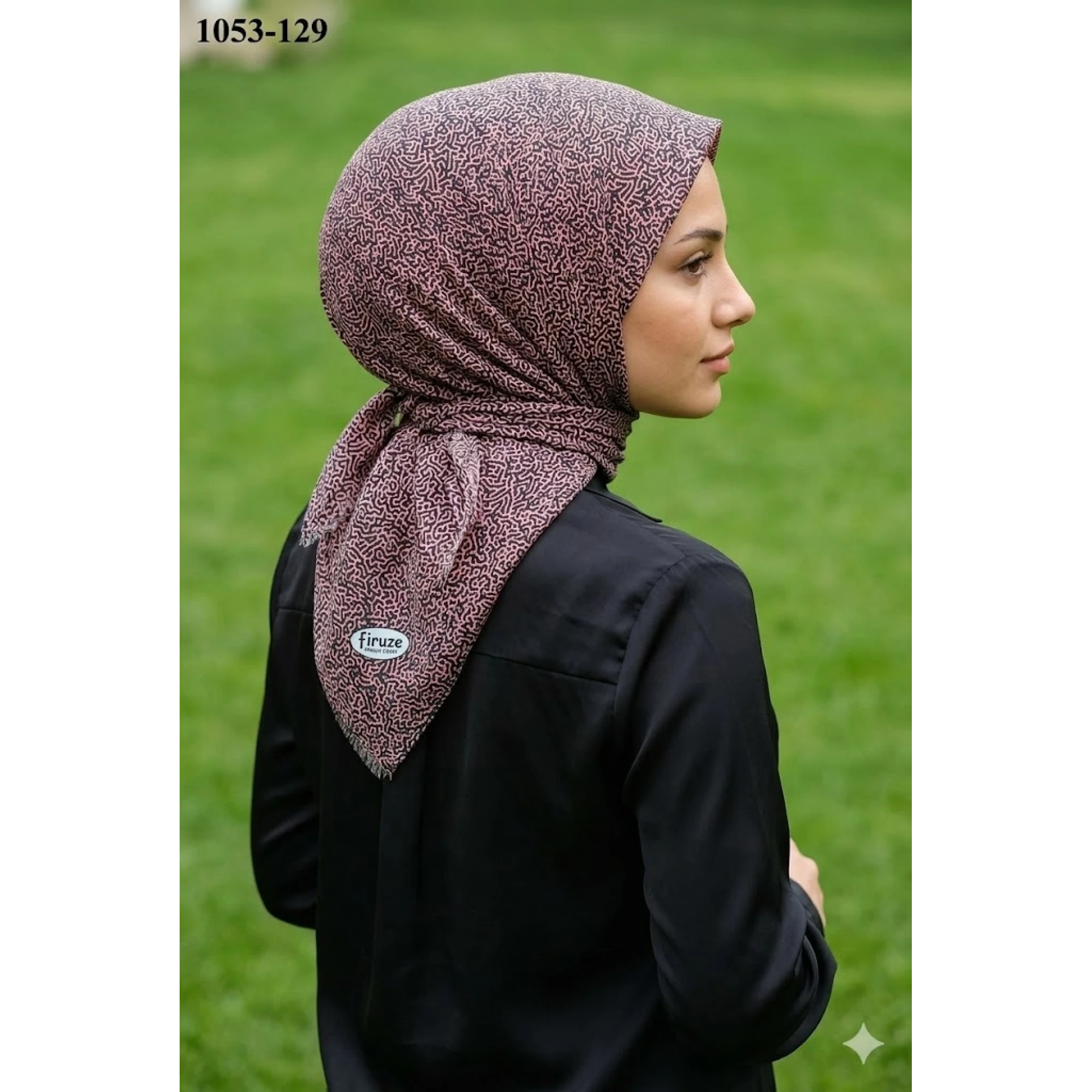 Firuze Desenli Dimi Pamuk Eşarp 1053-129