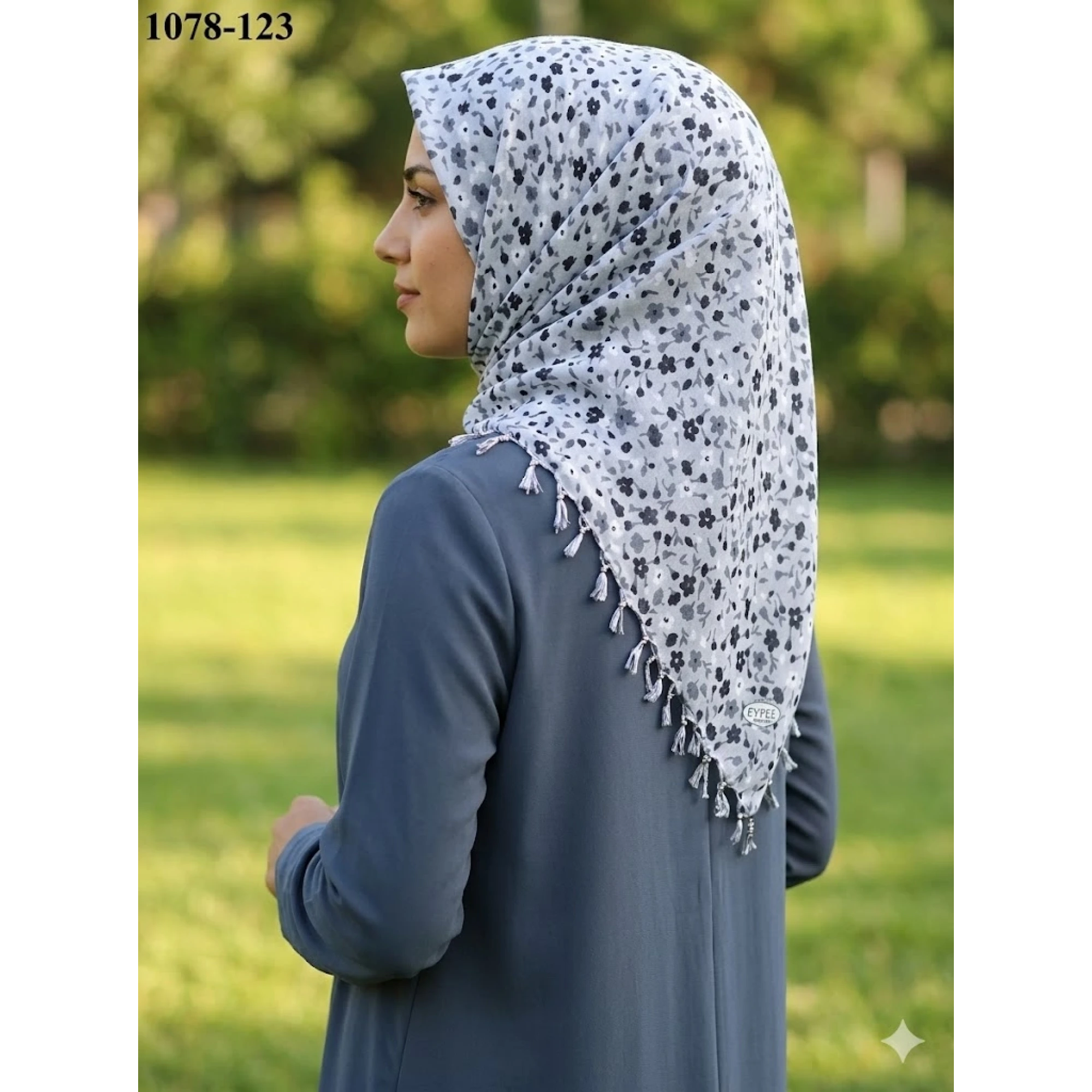 Eyfel Desenli Sökme Boncuklu Eşarp 1078-123