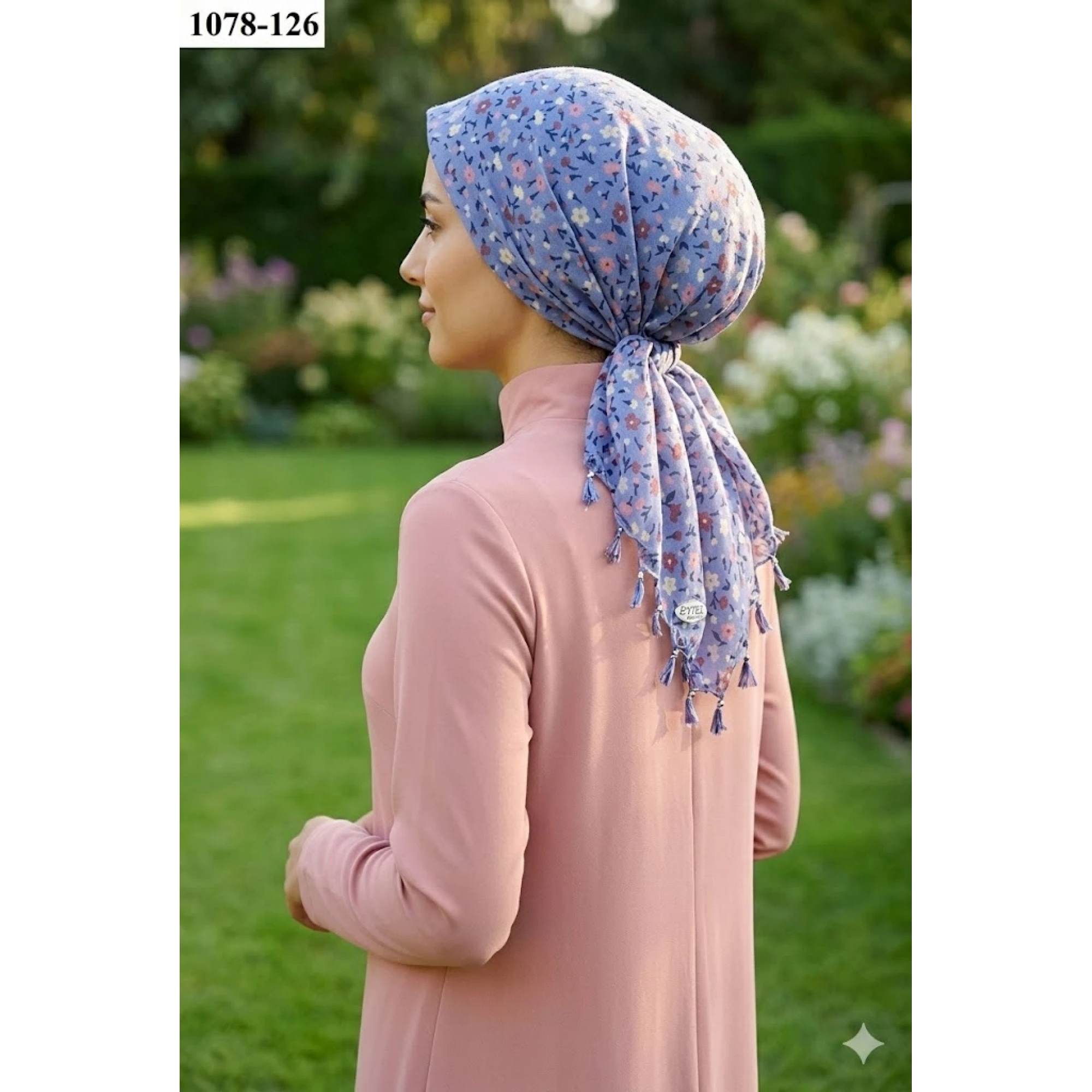 Eyfel Desenli Sökme Boncuklu Eşarp 1078-126