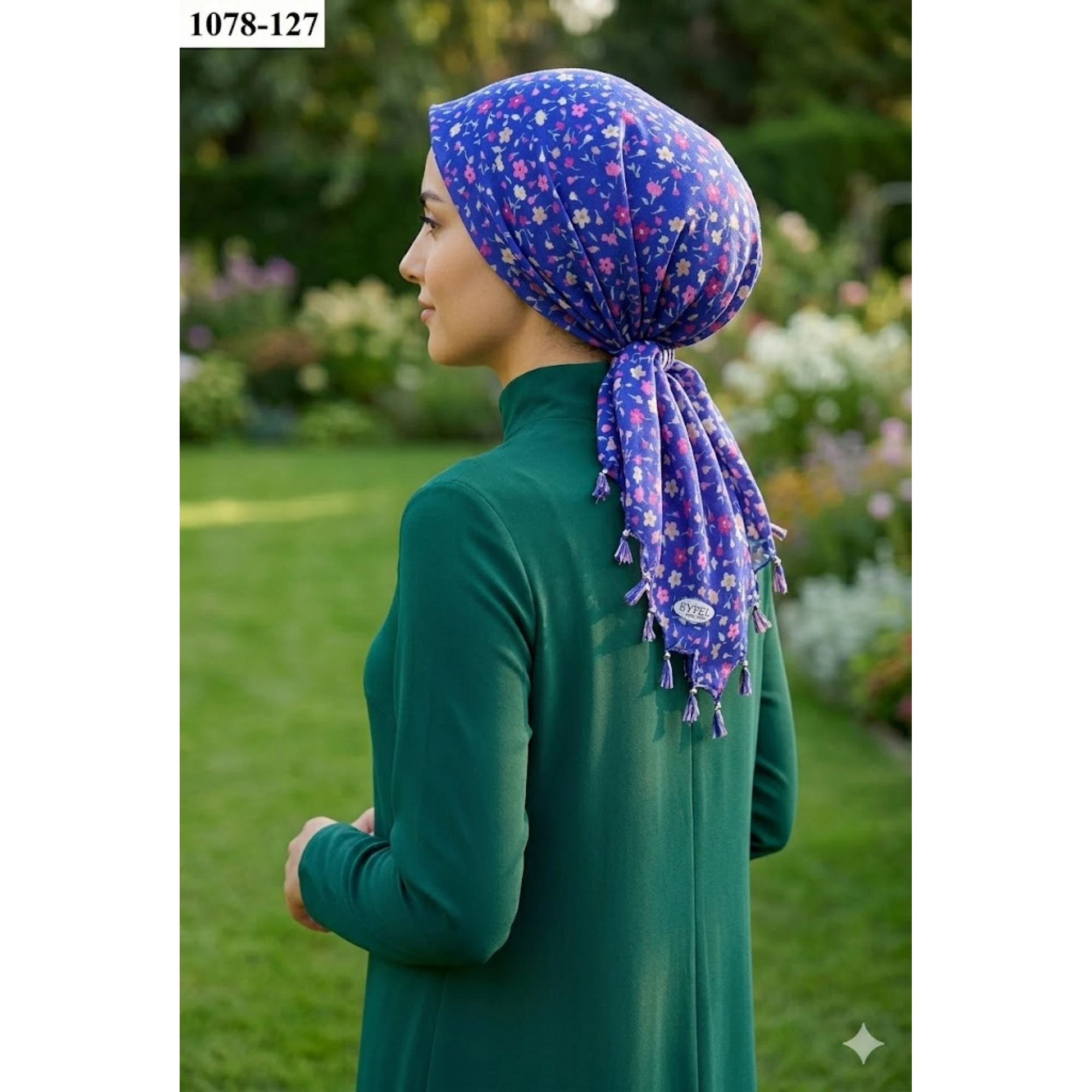 Eyfel Desenli Sökme Boncuklu Eşarp 1078-127