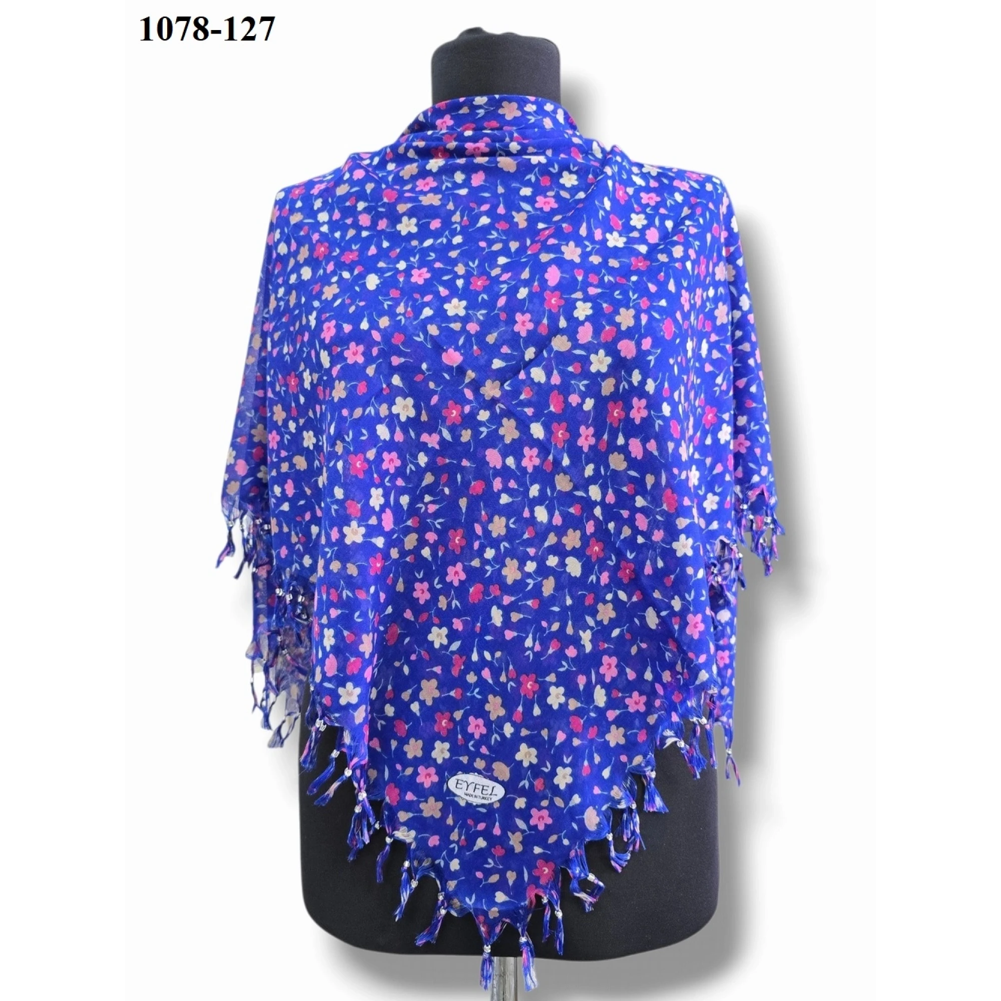 Eyfel Desenli Sökme Boncuklu Eşarp 1078-127