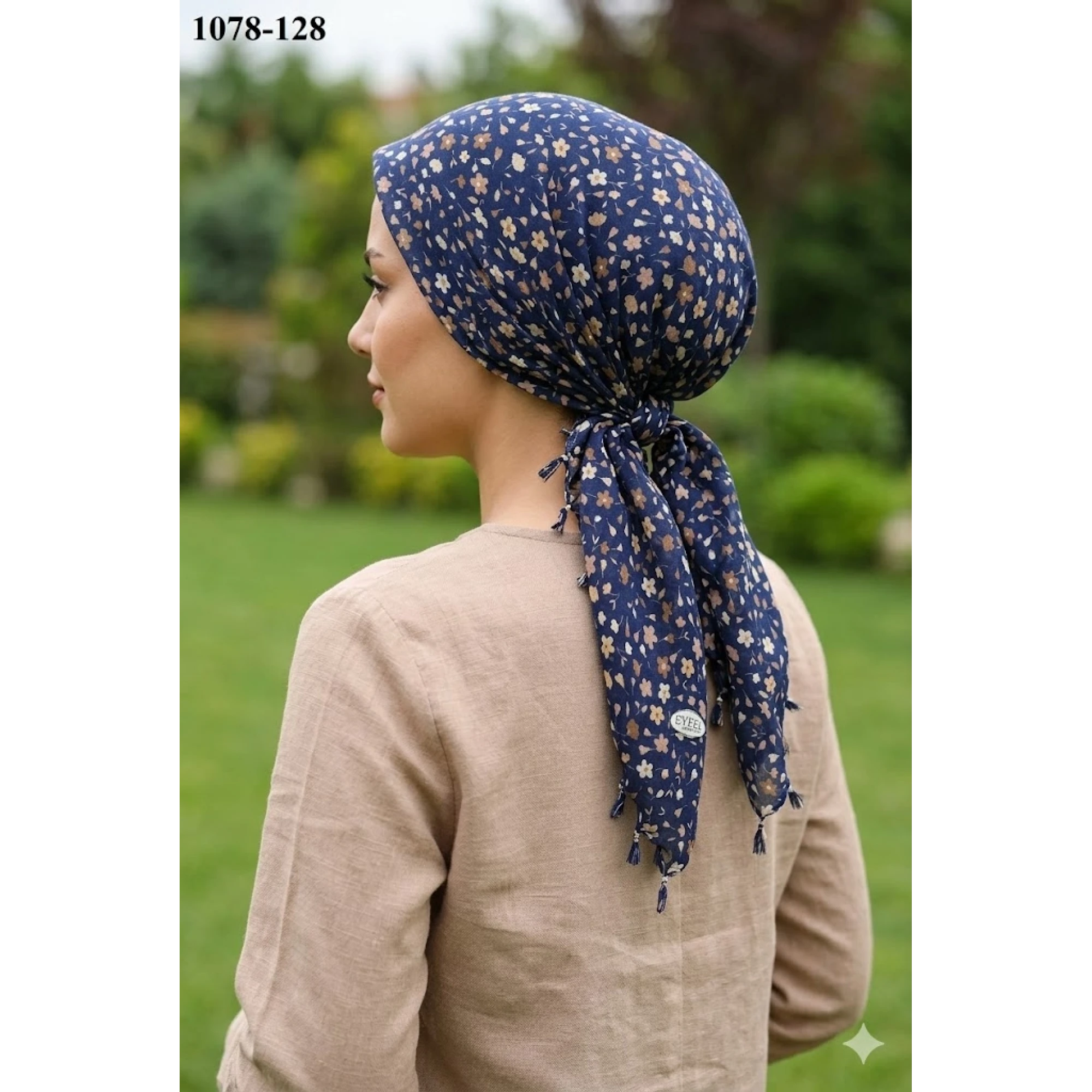 Eyfel Desenli Sökme Boncuklu Eşarp 1078-128