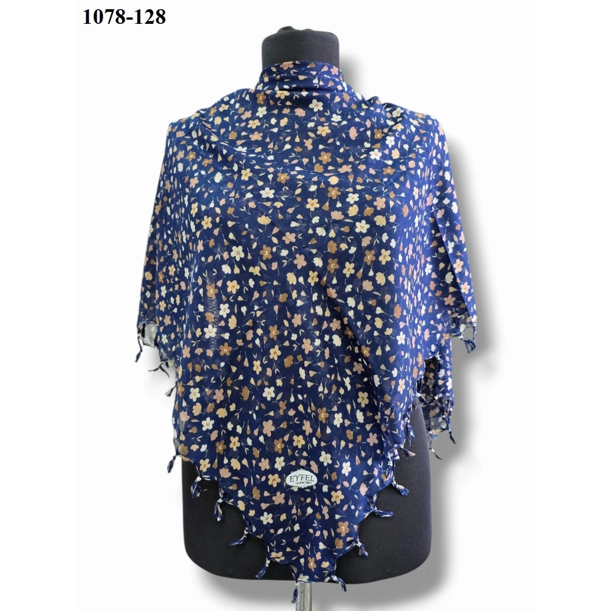 Eyfel Desenli Sökme Boncuklu Eşarp 1078-128