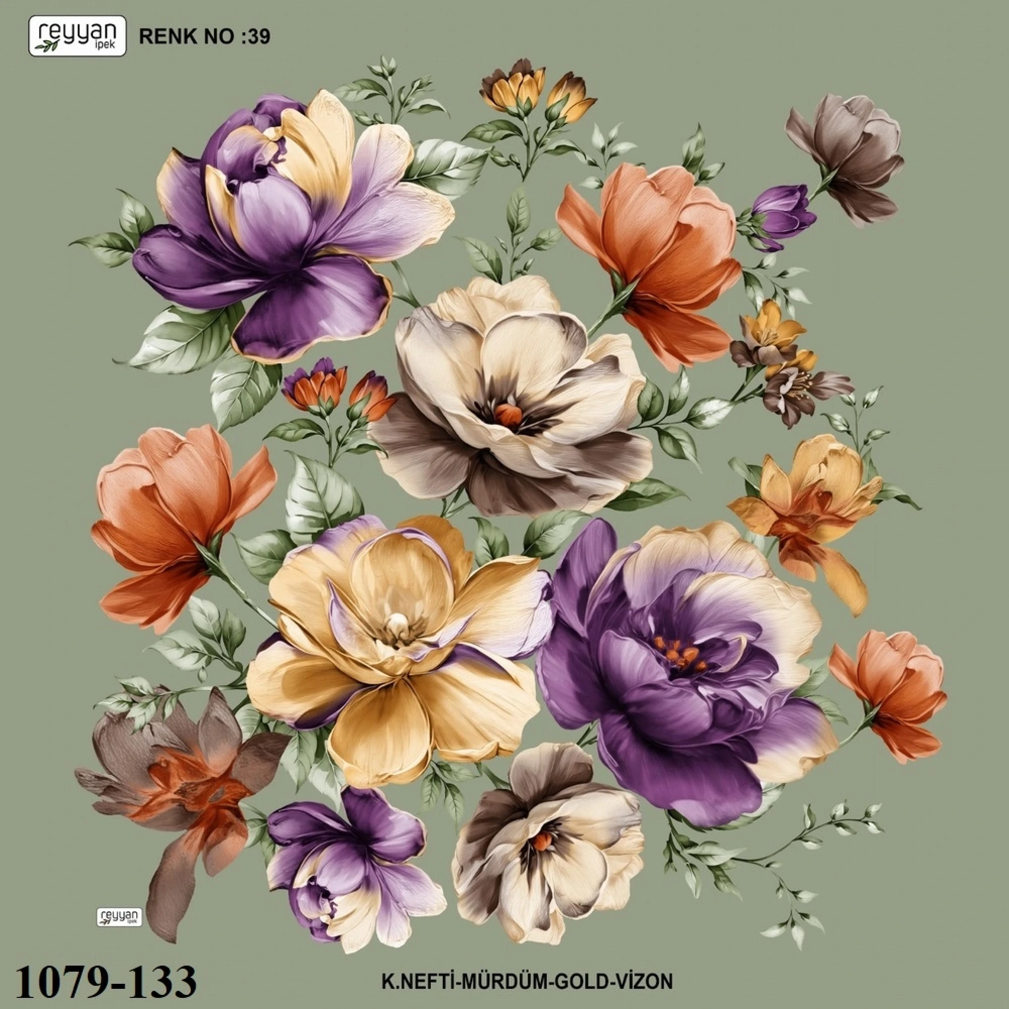 Reyyan İpek Desenli Oyalık Yazma 1079-133