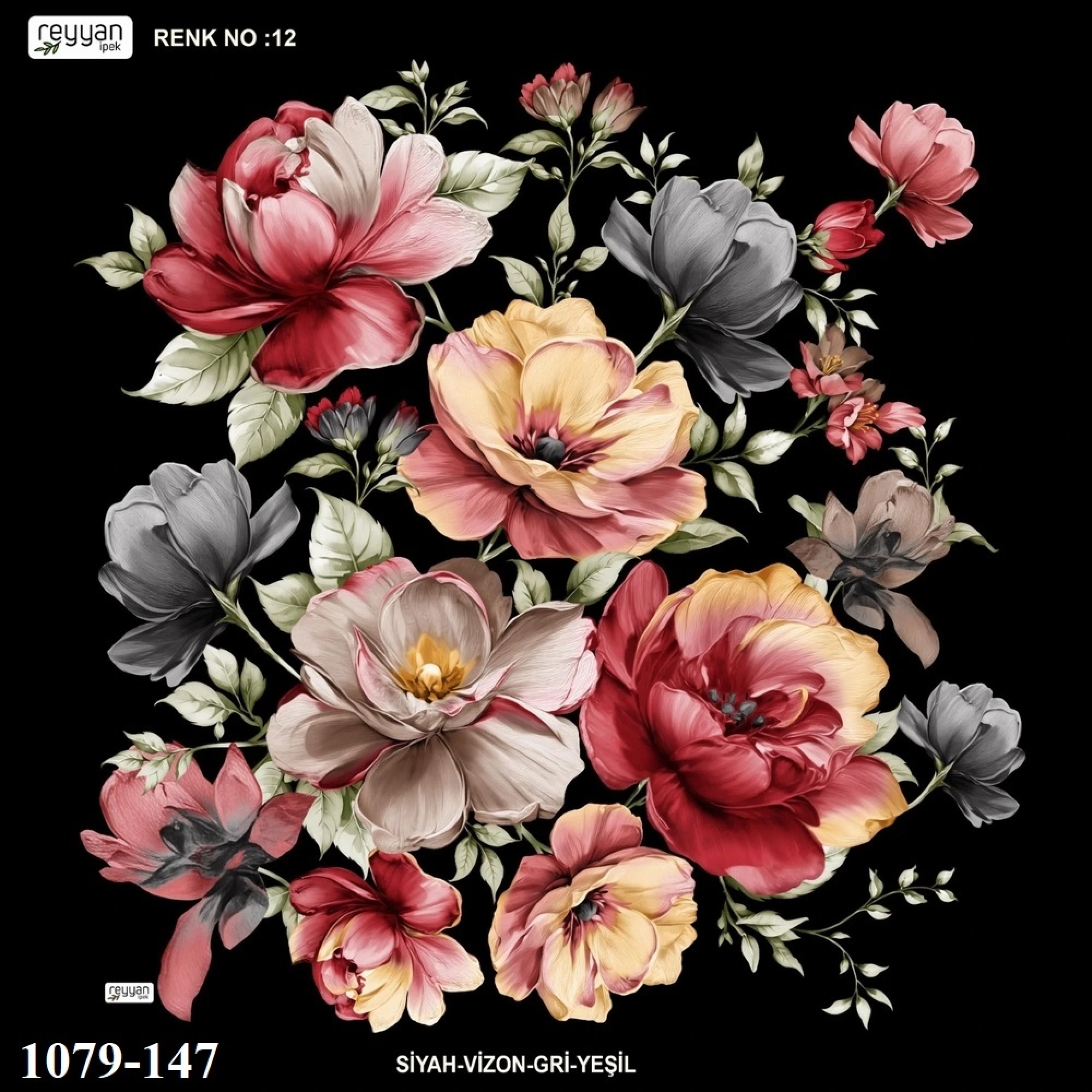 Reyyan İpek Desenli Oyalık Yazma 1079-147