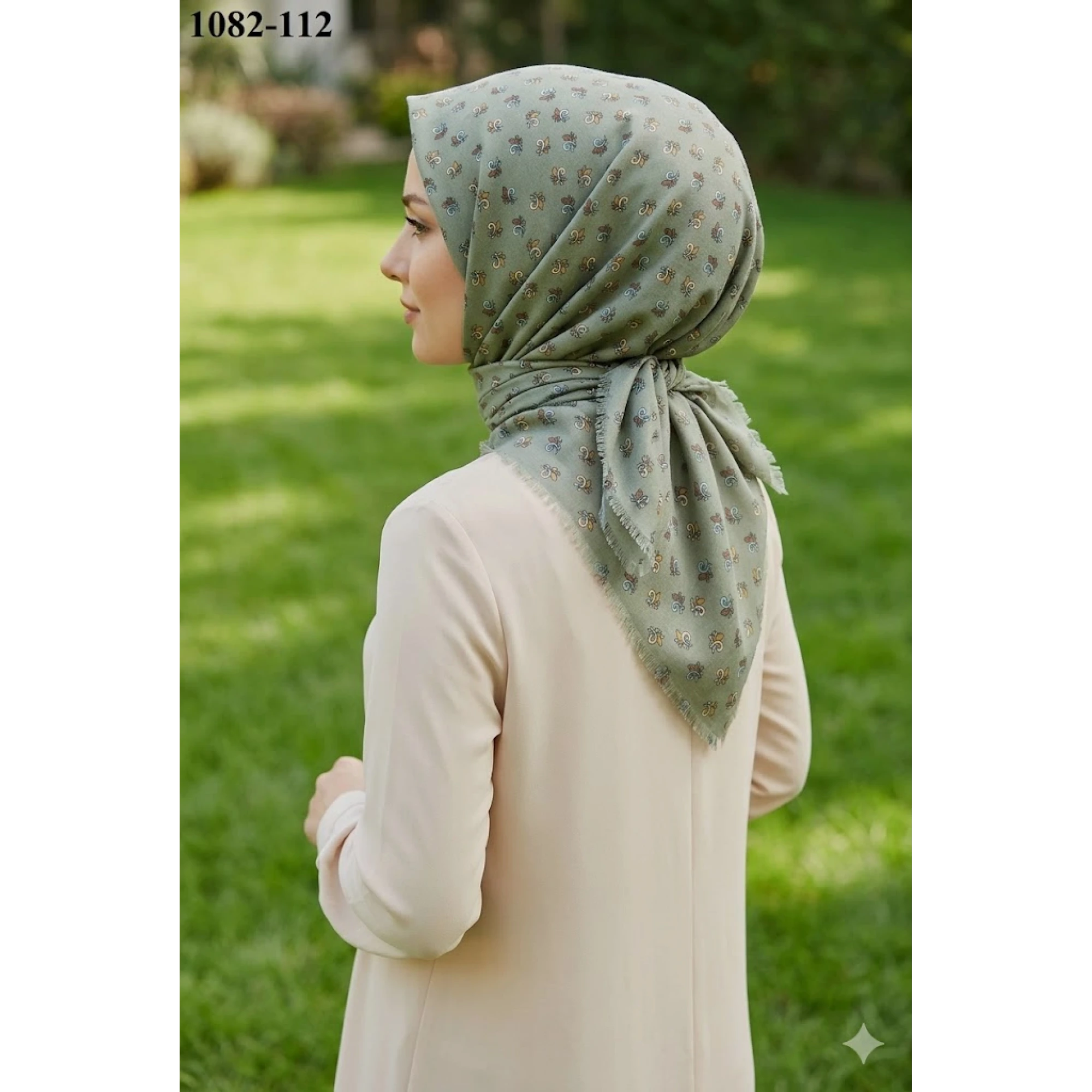 Dolce Cool Desenli Dimi Pamuk Eşarp 1082-112