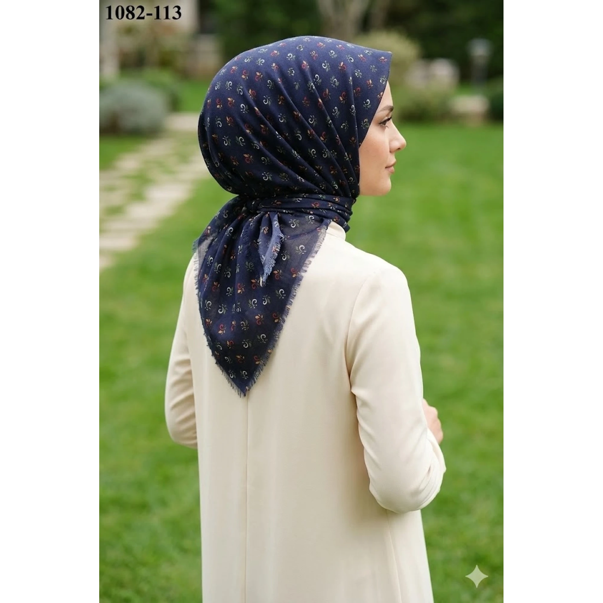 Dolce Cool Desenli Dimi Pamuk Eşarp 1082-113