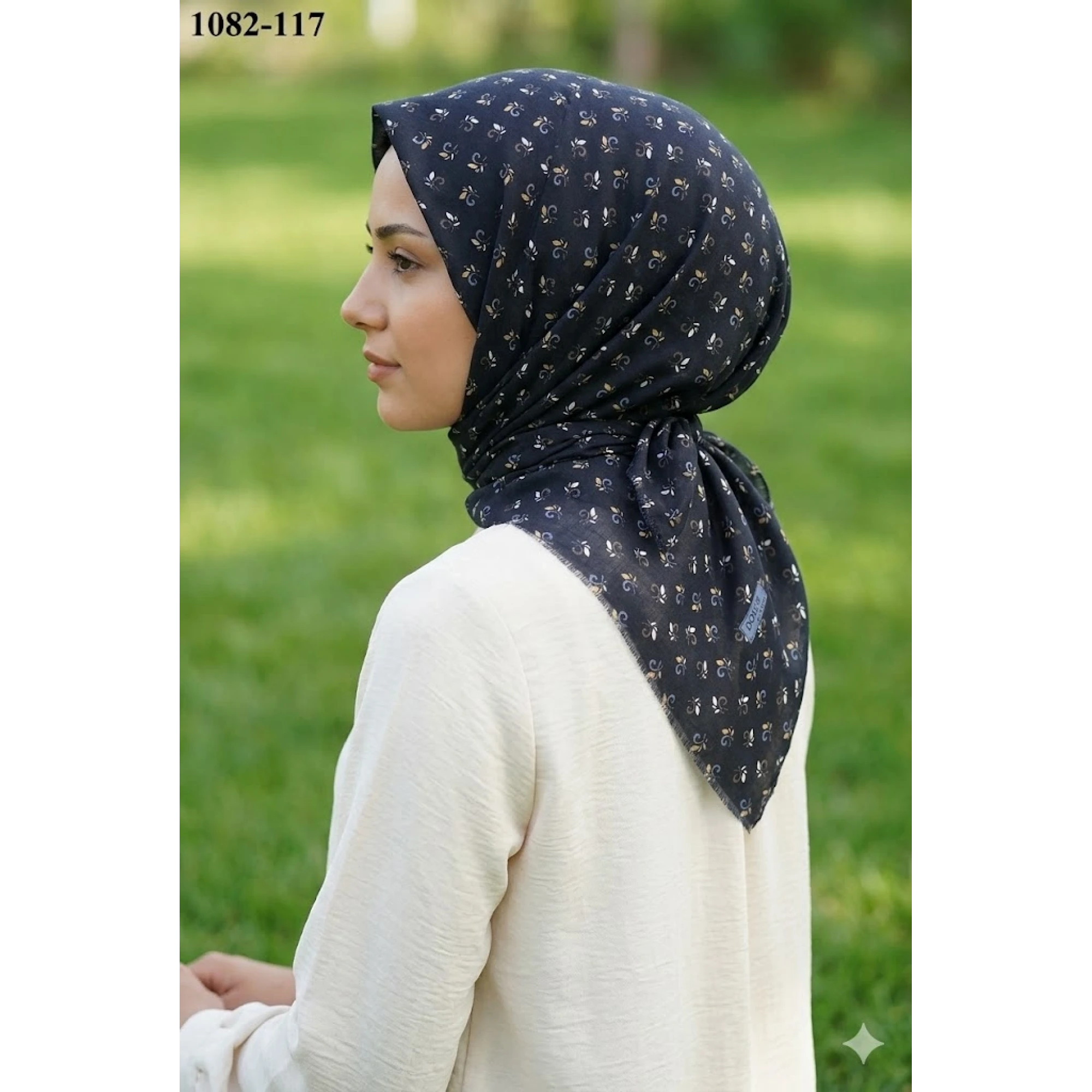 Dolce Cool Desenli Dimi Pamuk Eşarp 1082-117