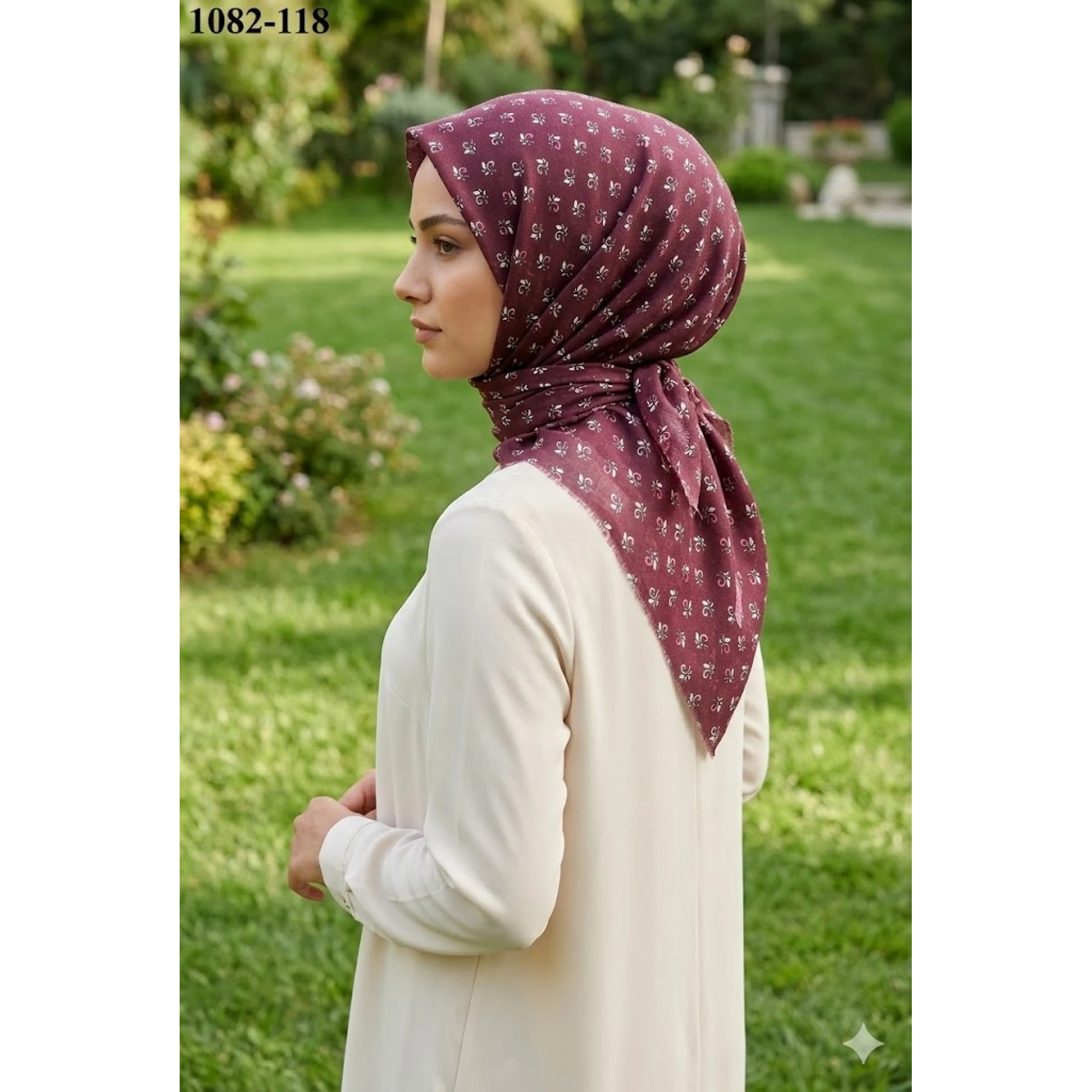 Dolce Cool Desenli Dimi Pamuk Eşarp 1082-118