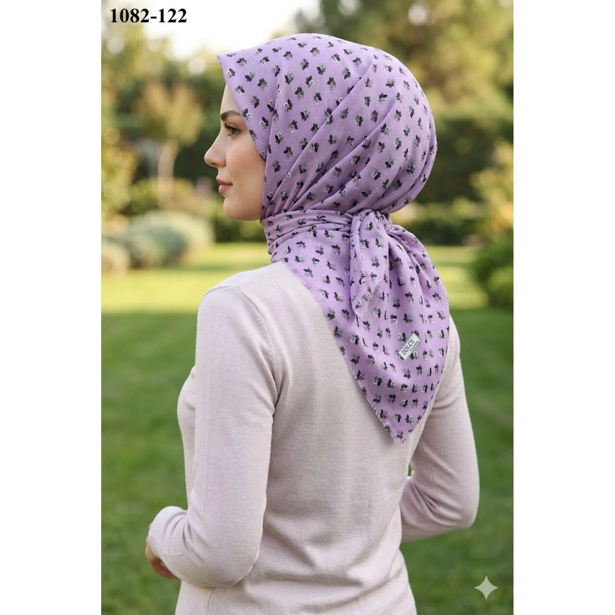 Dolce Cool Desenli Dimi Pamuk Eşarp 1082-122